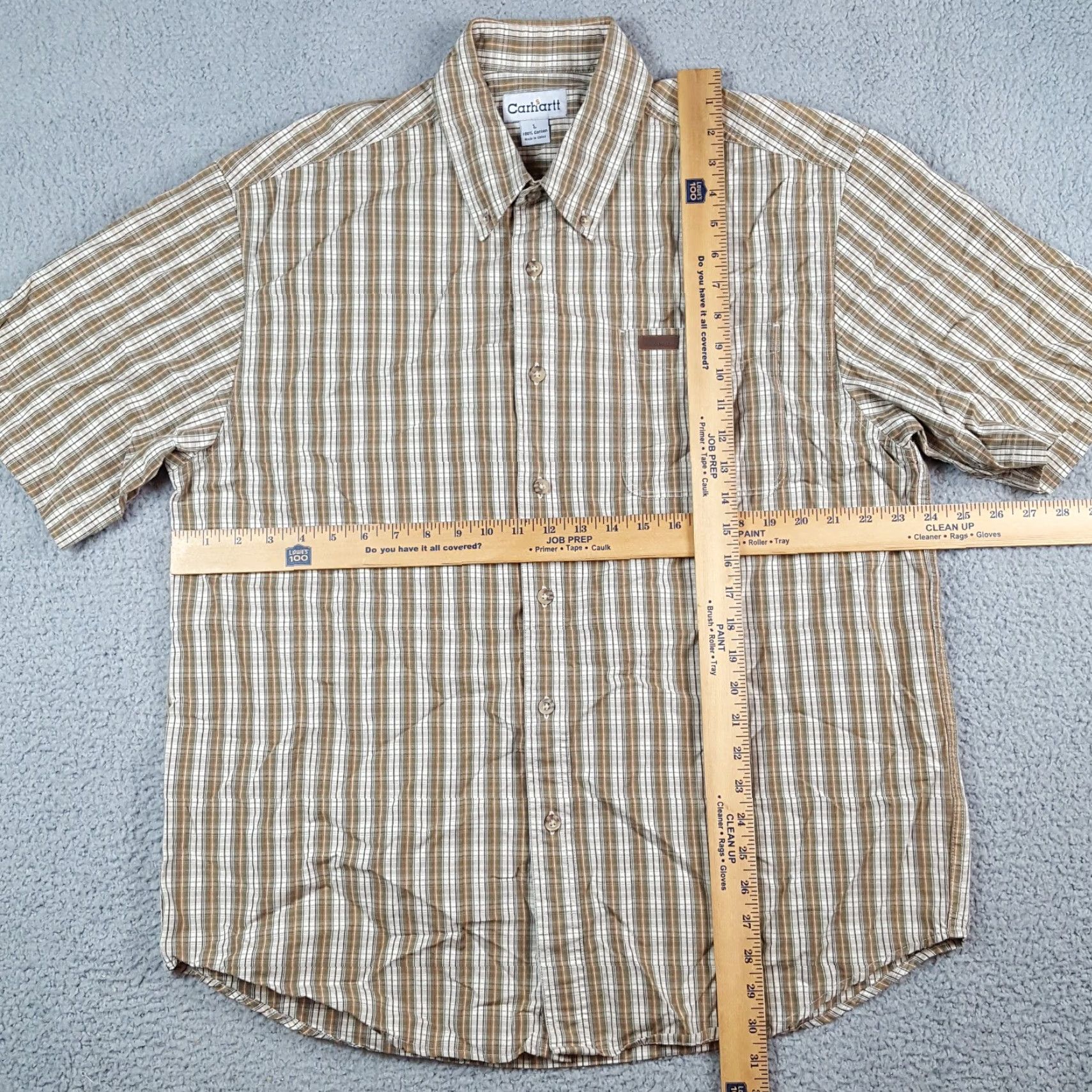 Carhartt VINTAGE Carhartt Brown Plaid Short Sleeve Preppy Size L Button Up Collared Work Shirt Size US L / EU 52-54 / 3 - 7 Thumbnail