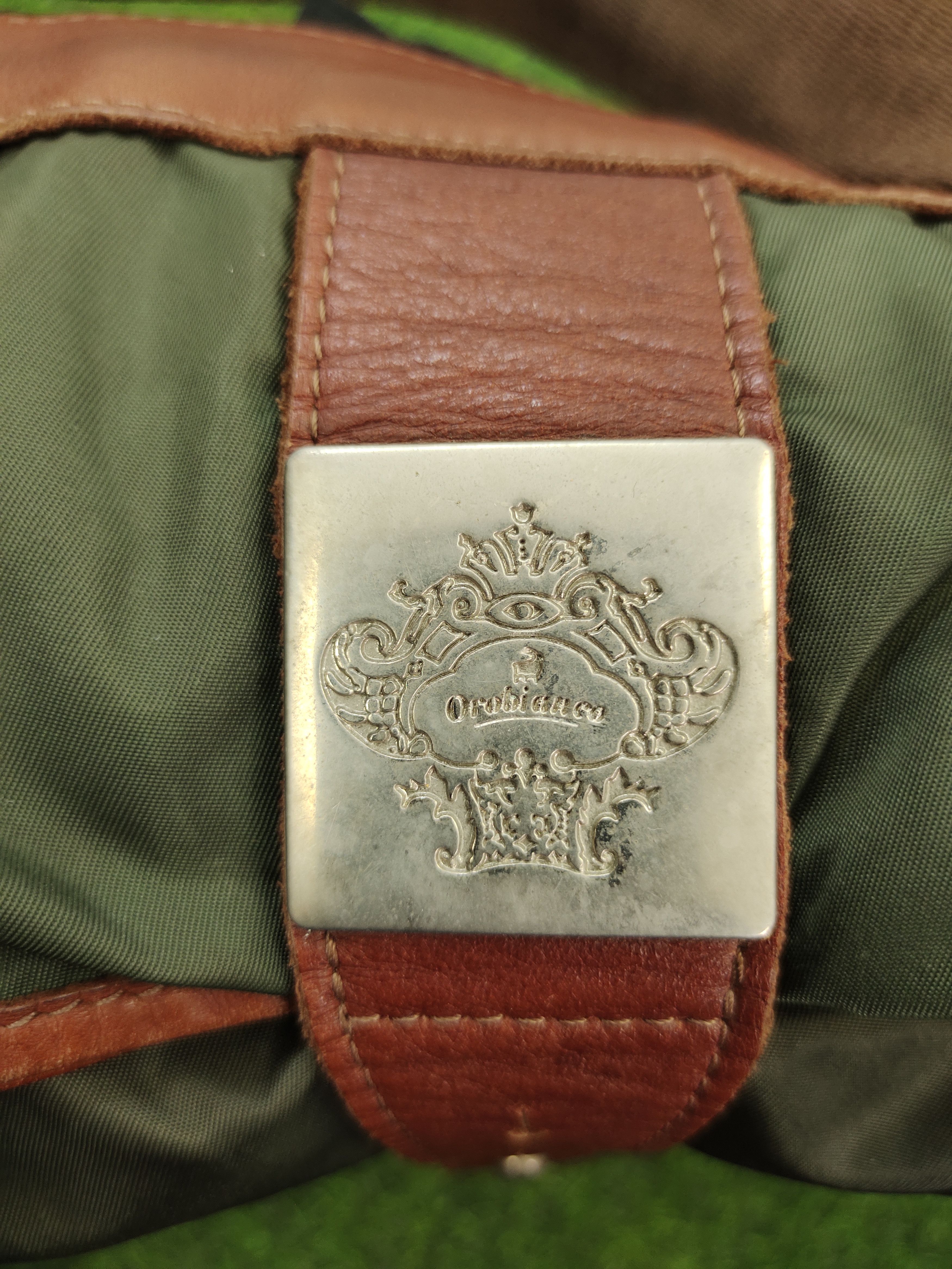 Hysteric Glamour Vintage Orobianco Olive Green Nylon Leather Trim Sling Bag Size ONE SIZE - 12 Thumbnail