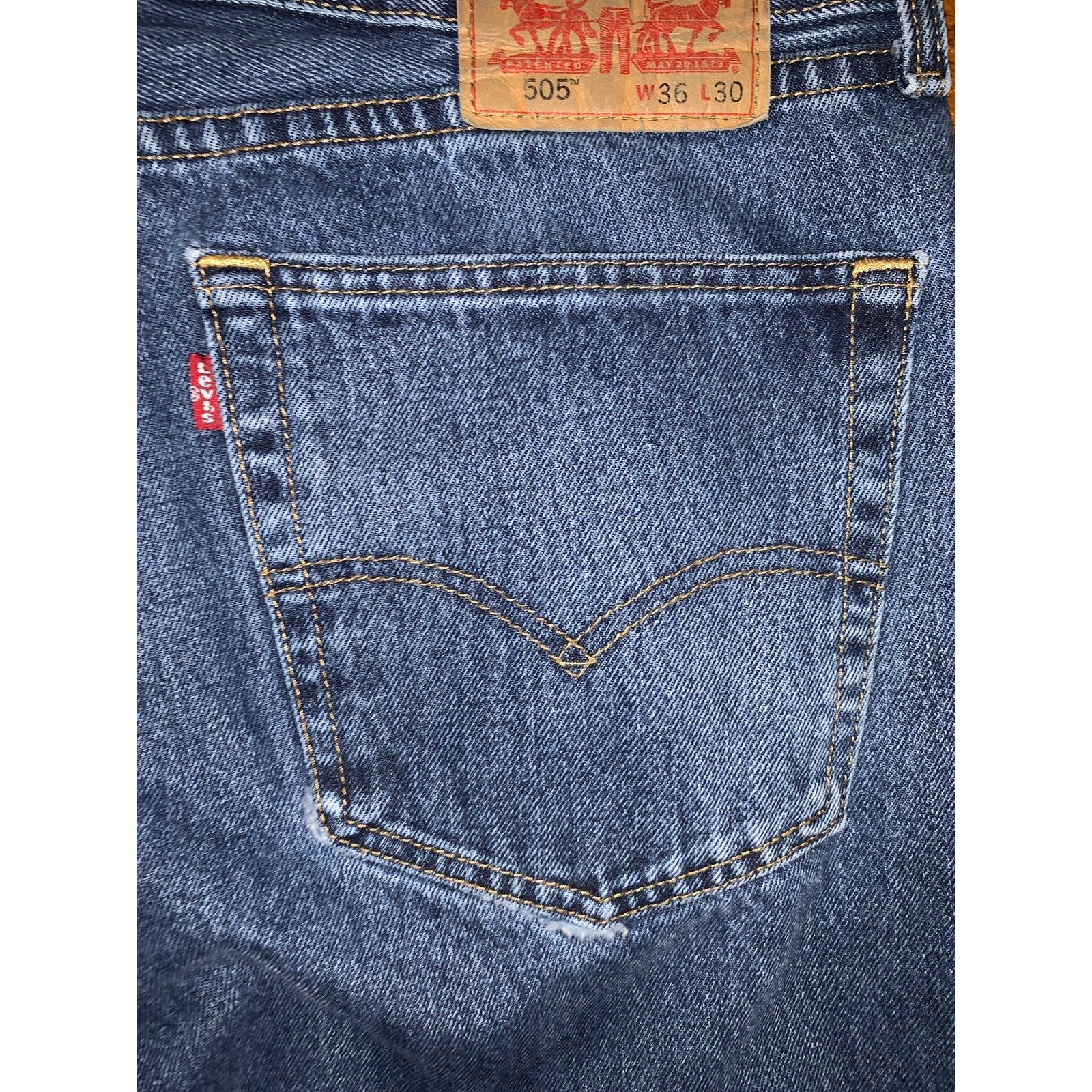 Levi's Levi’s 505 Straight Leg Jeans Mens 36x30 Small e Red Tab Size US 36 / EU 52 - 9 Thumbnail