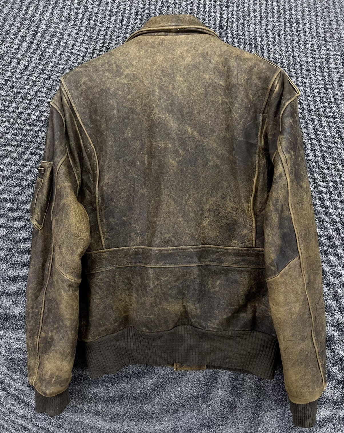 Alpha Industries × Vintage Vintage 90s Alpha Trashed Leather Jacket Size US M / EU 48-50 / 2 - 8 Thumbnail