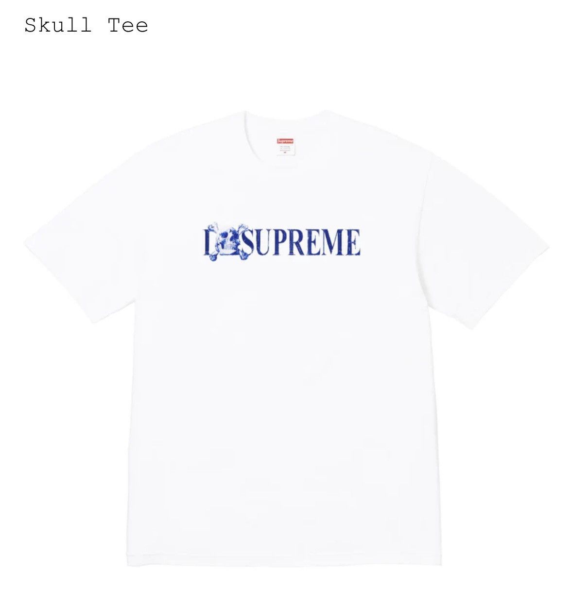 Supreme SUPREME FW25 SKULL TEE WHITE SMALL Size US S / EU 44-46 / 1 - 2 Thumbnail