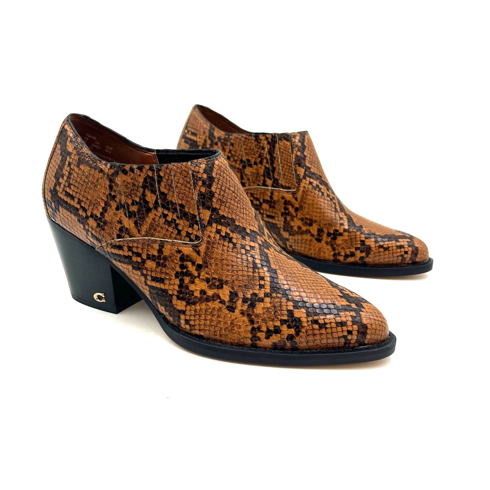 Coach Coach Perri Snake Print Ankle Bootie Carmel Western FG4194 Size US 8 / EU 41 - 1 Thumbnail