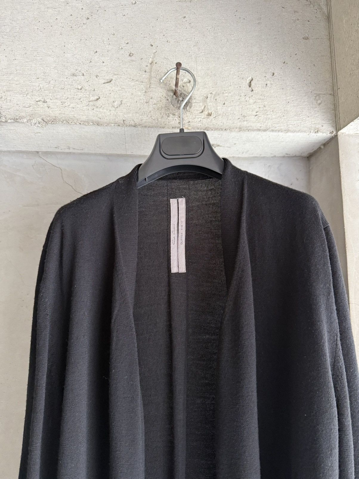 Rick Owens Rick Owens 17FW GLITTER Black Collaless Longsleeve Cardigan Size US S / EU 44-46 / 1 - 3 Thumbnail