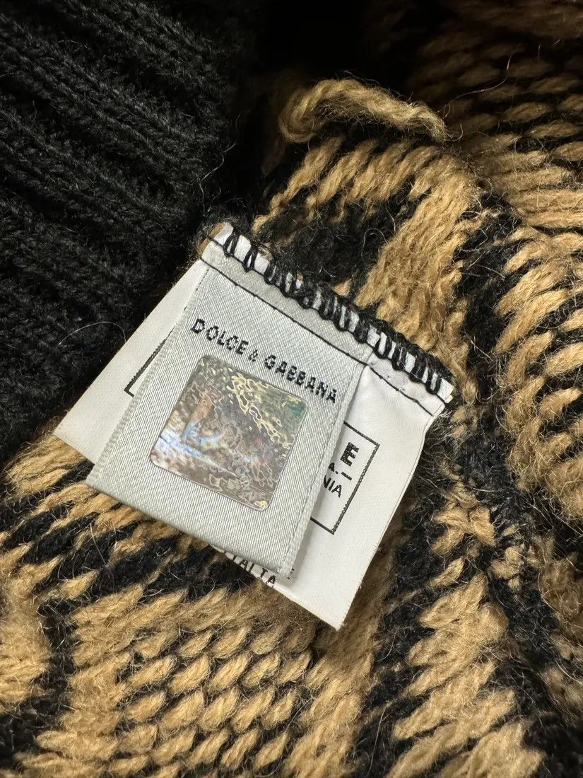 Designer × Dolce & Gabbana × Vintage 1990s Dolce & Gabbana Black Mozaic Wool Turtleneck Size US M / EU 48-50 / 2 - 13 Thumbnail