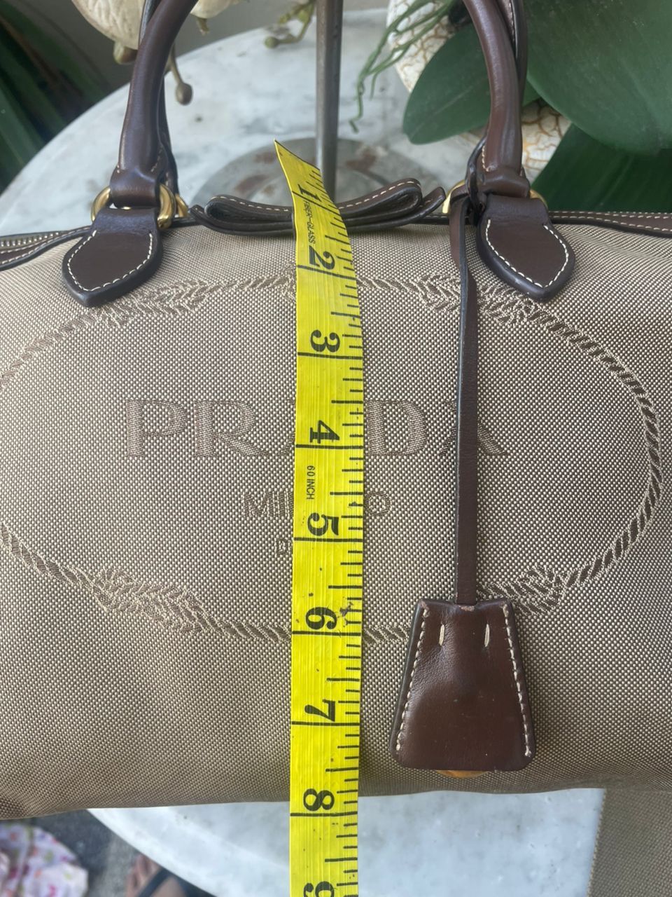 Prada Authentic PRADA Logo Jacquard 2way Tote Bag Canvas Leather Size ONE SIZE - 17 Thumbnail