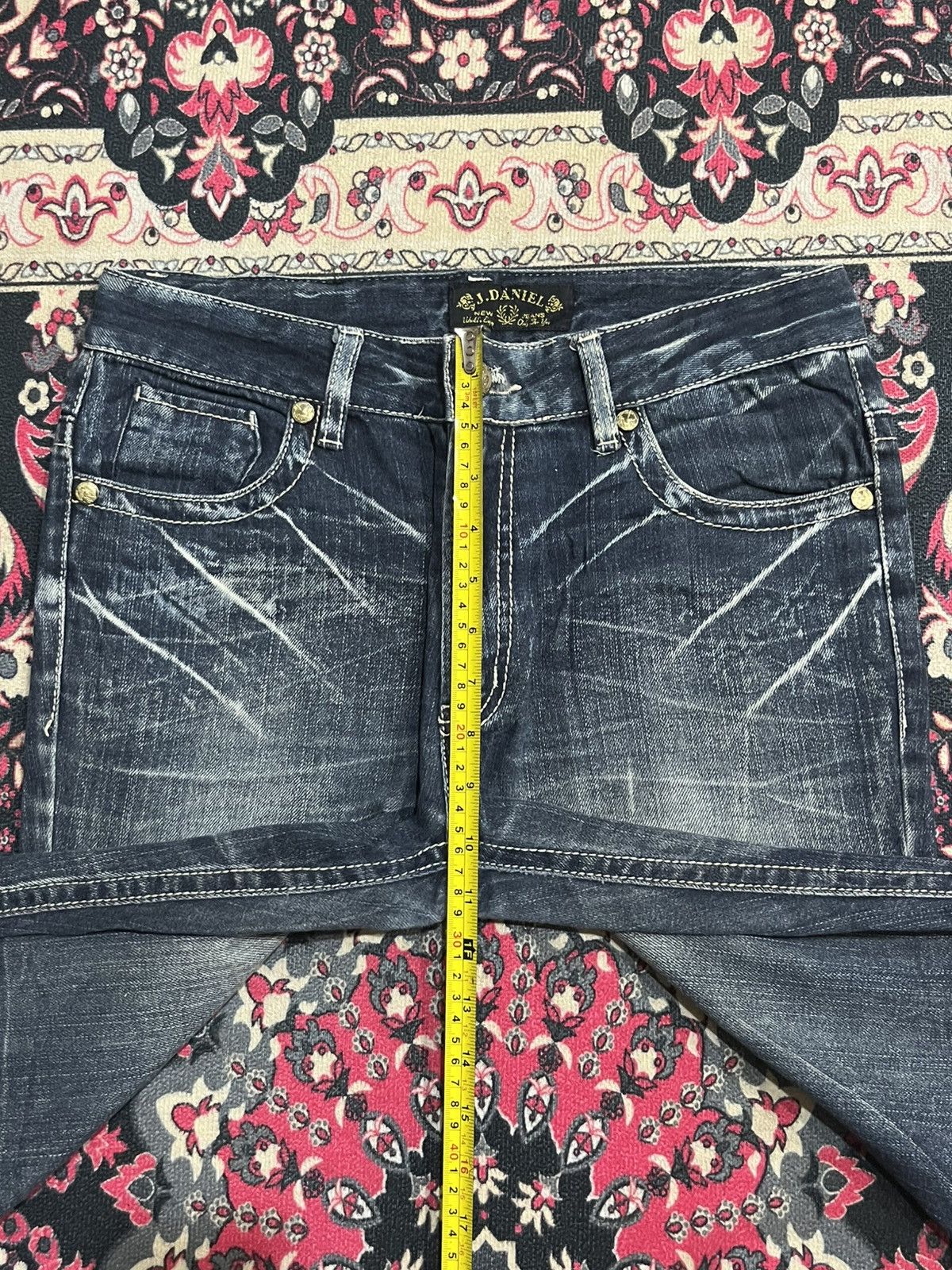 Japanese Brand Vintage J.Daniel Blue Faded Washed Distressed Straight Jeans Size US 31 - 14 Thumbnail