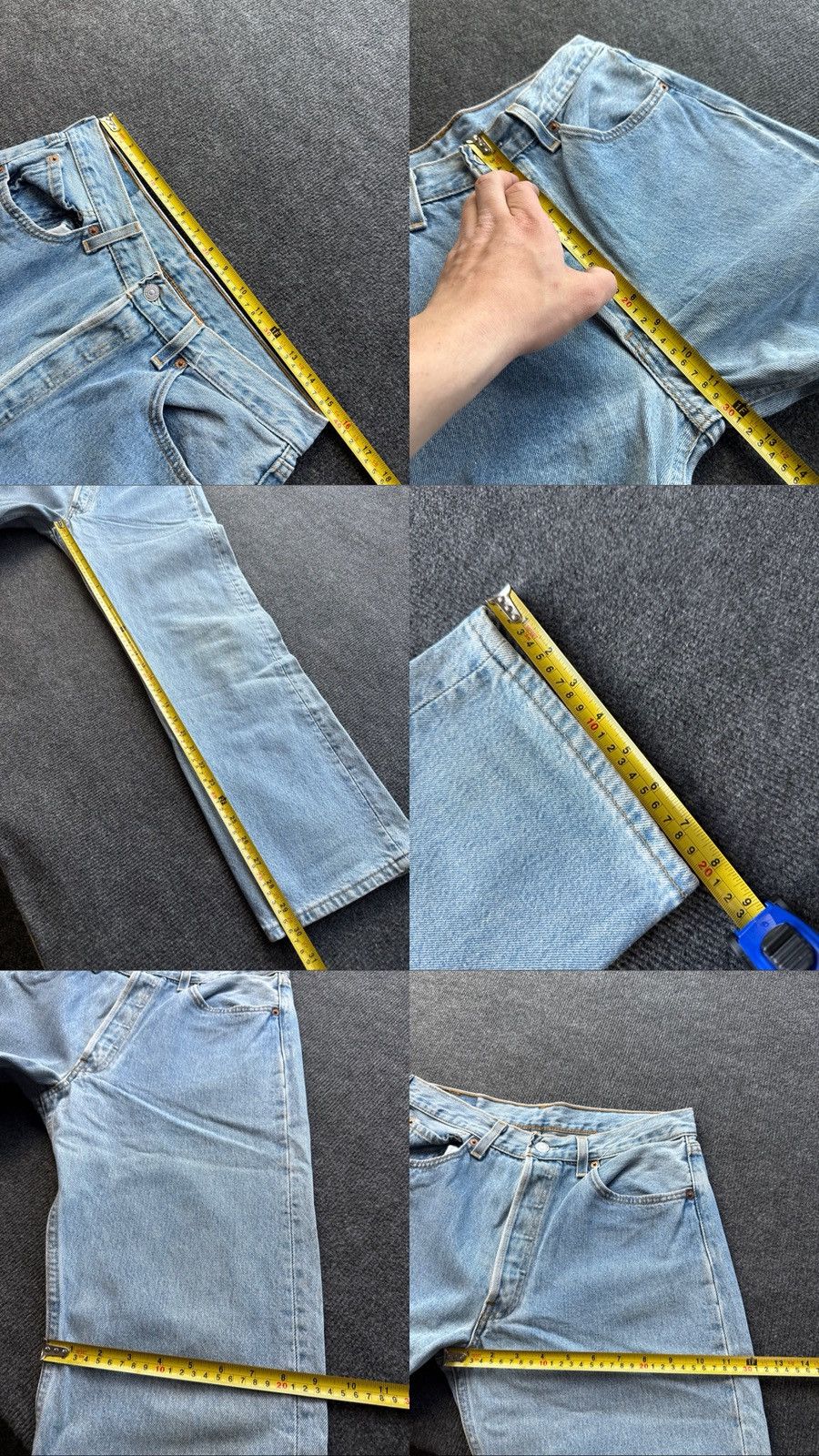 Levi's Retro Levis 501 USA Dirty Light Wash Vintage Straight Jeans Size US 31 - 22 Thumbnail