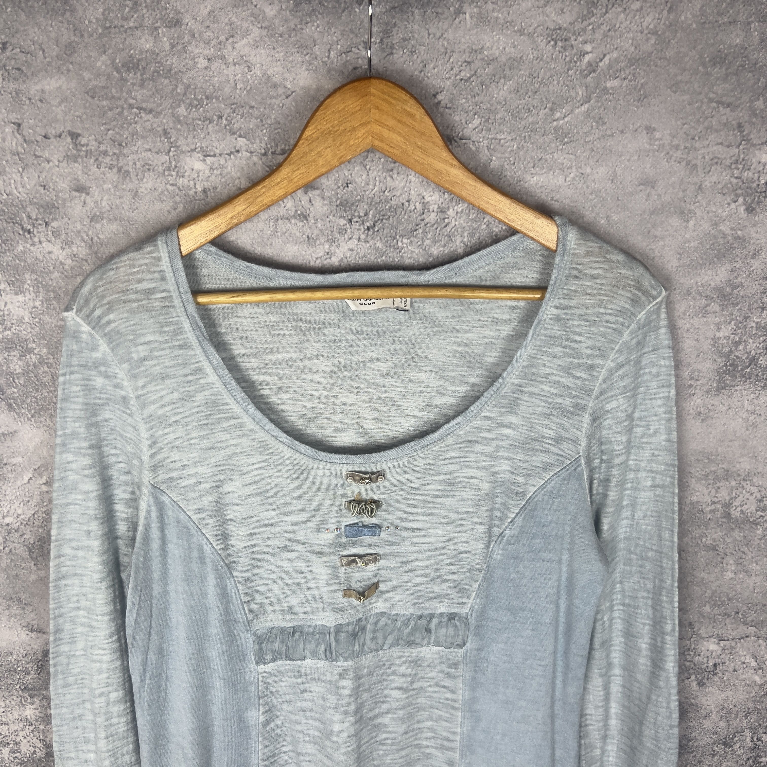 Elisa Cavaletti × Vintage Elisa Cavaletti Luxury Blouse Women's Size S Blue LongSleeve Size S / US 4 / IT 40 - 2 Thumbnail