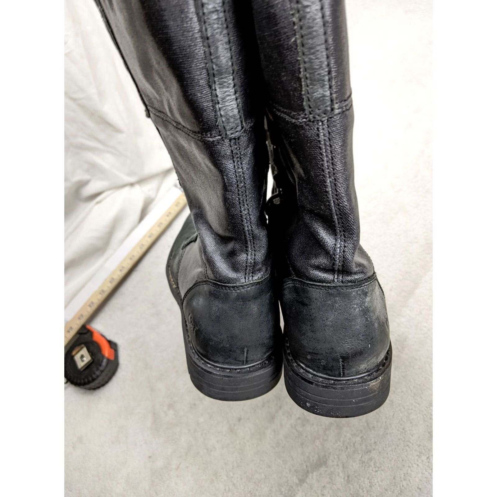 Caterpillar Cat Womens Boots Mid-Calf Lace Up Black 9 US 7 UK Leather Combat Goth Punk Caterpillar Womens Girl Mens Size US 7 / IT 37 - 6 Thumbnail