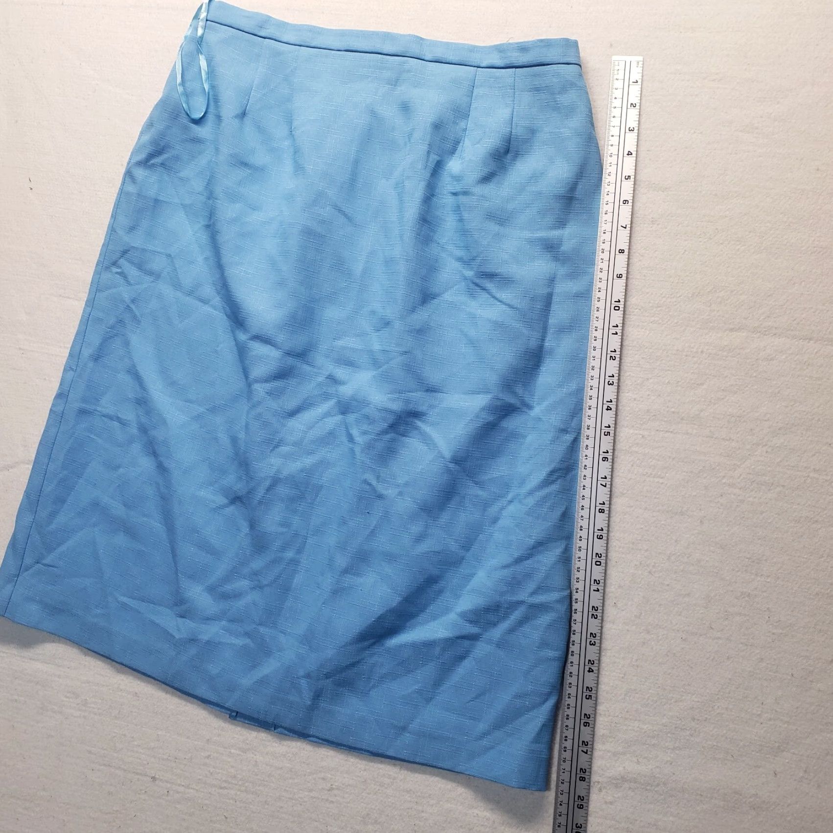 Vintage Koret Skirt Midi Pencil Adult Womens Plus Size 18W Light Blue Blue Pockets Lined Zip 18W Vintage 90s Fall Spring Winter Formal Business Mens Womens Size 40" / US 18 - 4 Thumbnail