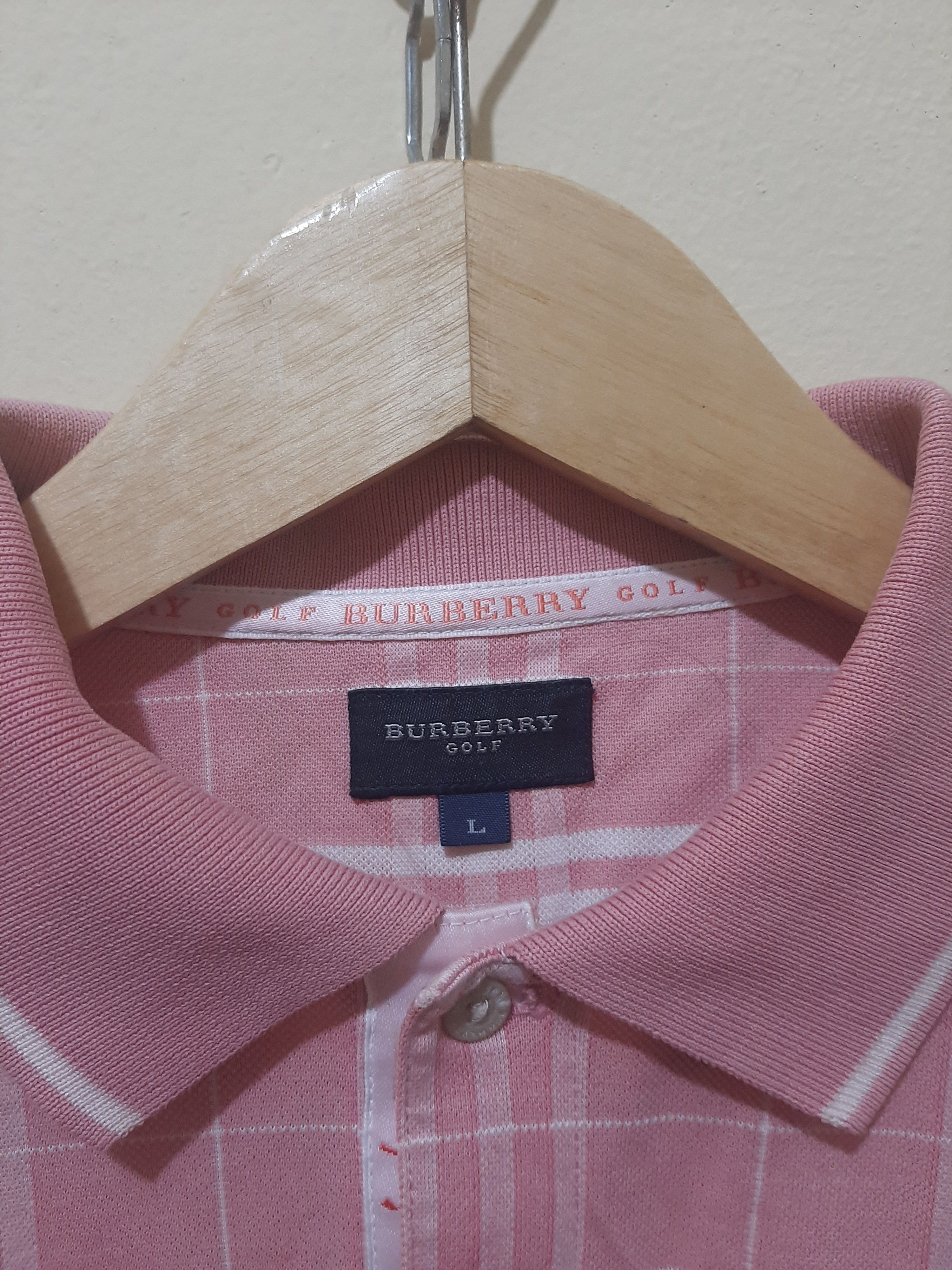 Burberry 🔥Rare Vintage Burberry Golf Check Long Sleeve Polo Shirt Size US L / EU 52-54 / 3 - 3 Thumbnail