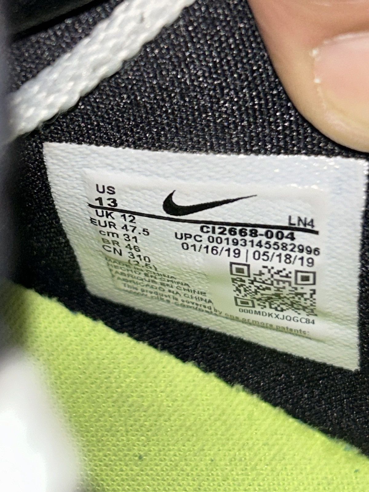 Nike Nike LeBron 16 Low Black Volt Glow CI2668-004 size 13 Size US 13 / EU 46 - 10 Thumbnail