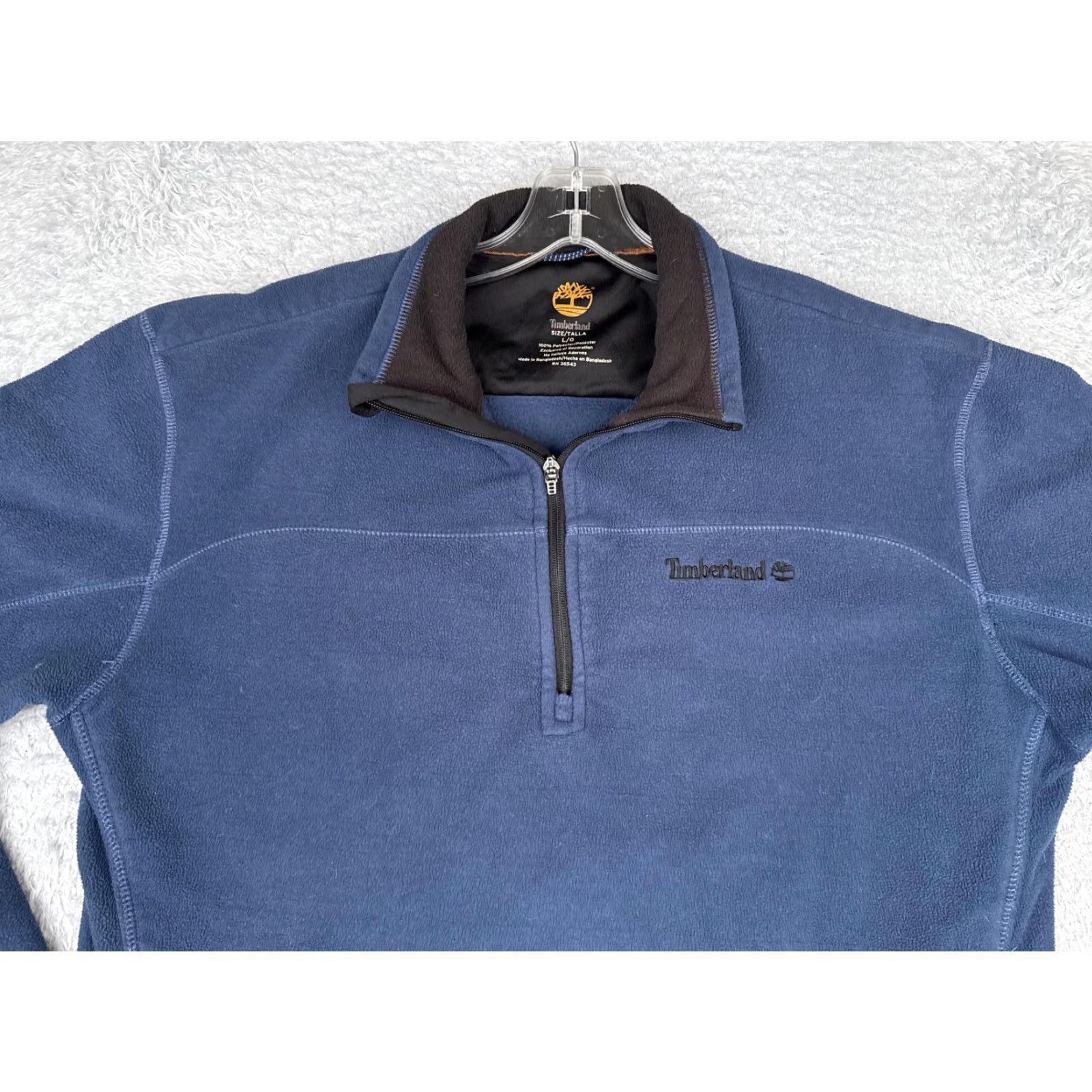 Timberland VINTAGE? No. Timberland Sweater Mens Large Blue Quarter Zip Fleece Pullover Outdoor Hike READ Size US L / EU 52-54 / 3 - 4 Thumbnail