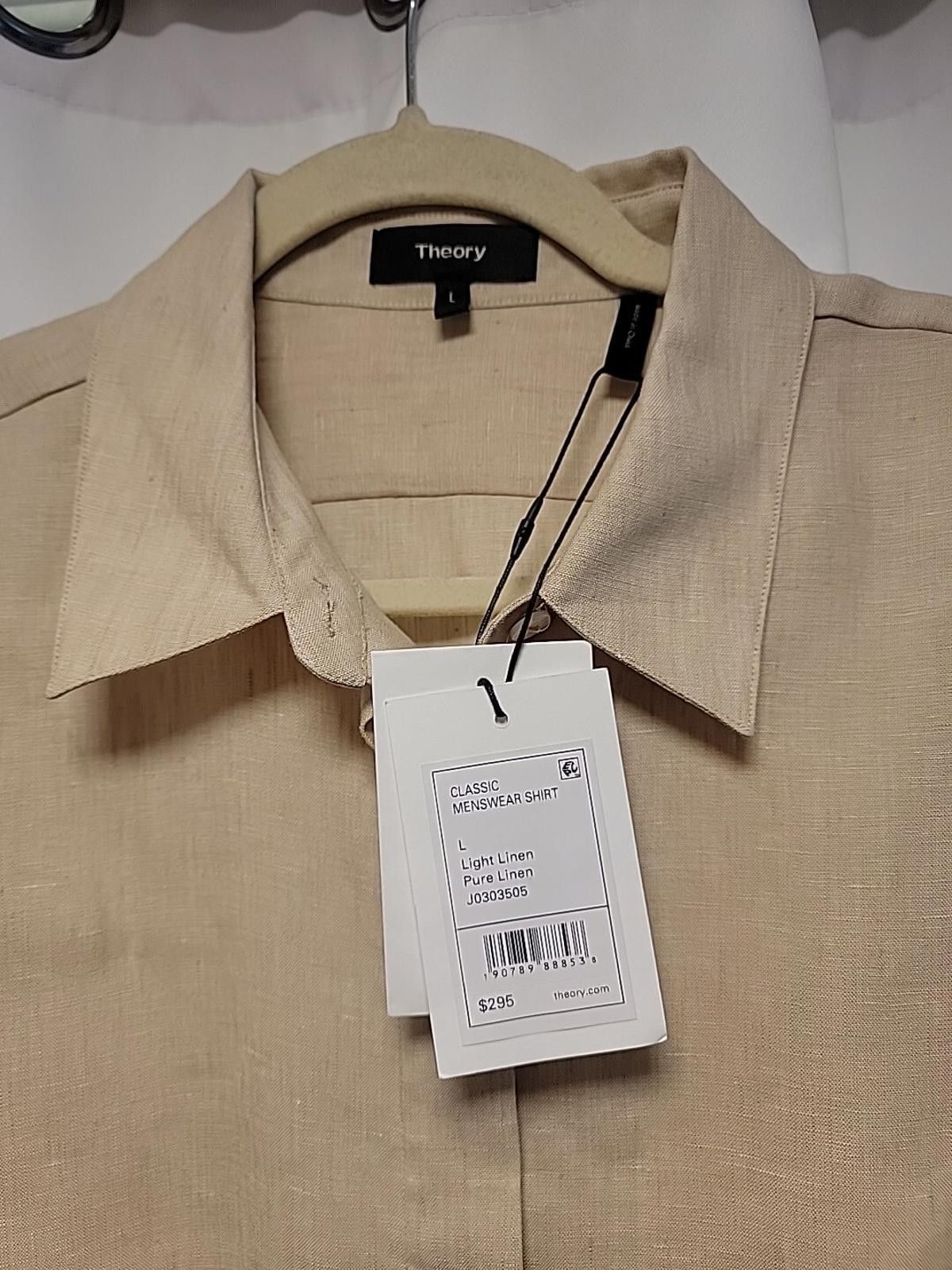 Theory THEORY Men’s Shirt Zack Classic Linen Tint Button Down Large Size US L / EU 52-54 / 3 - 2 Thumbnail