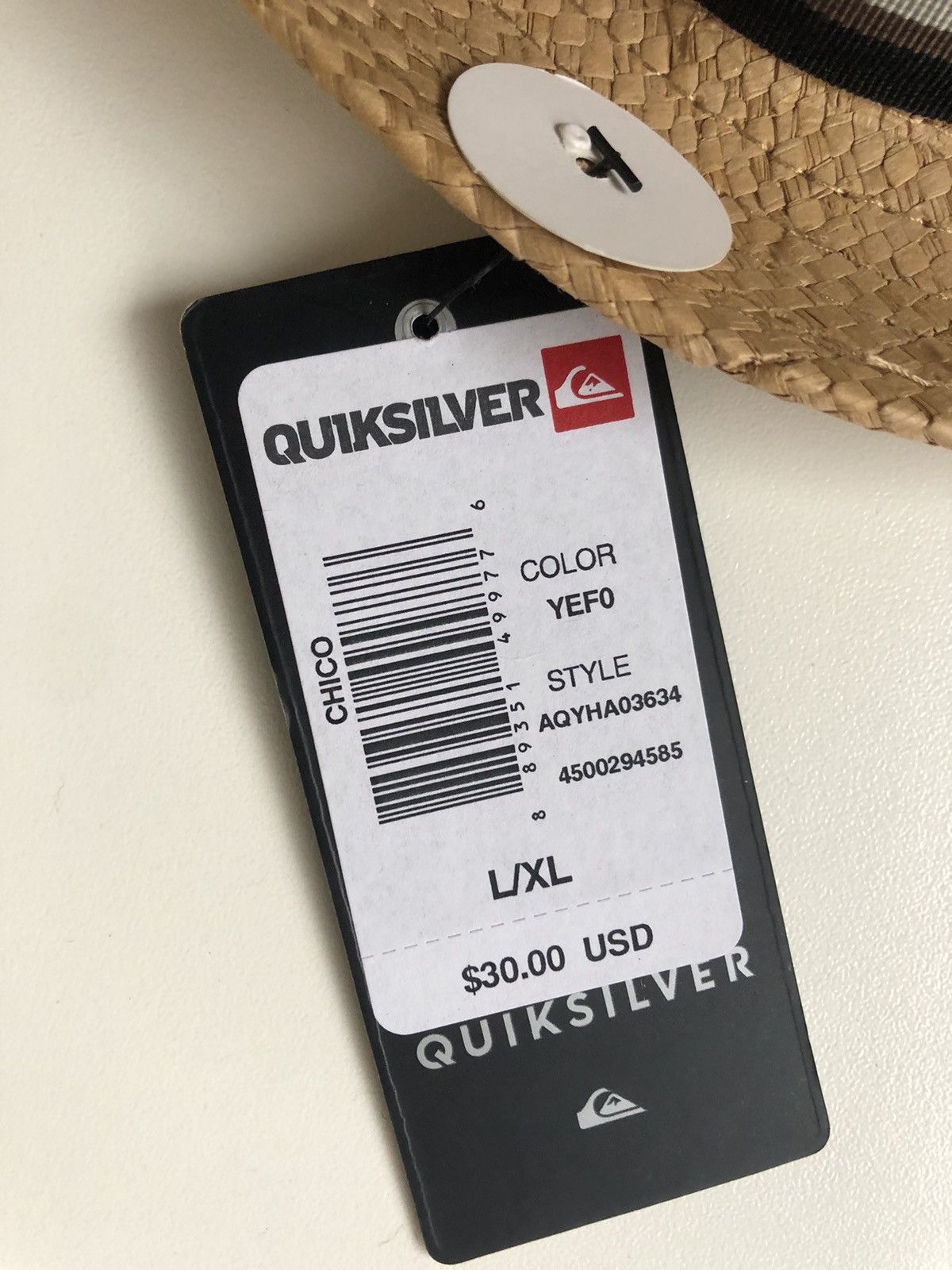 Quicksilver QUICKSILVER (small defect) Chico Straw Hat L/XL Size ONE SIZE - 10 Thumbnail