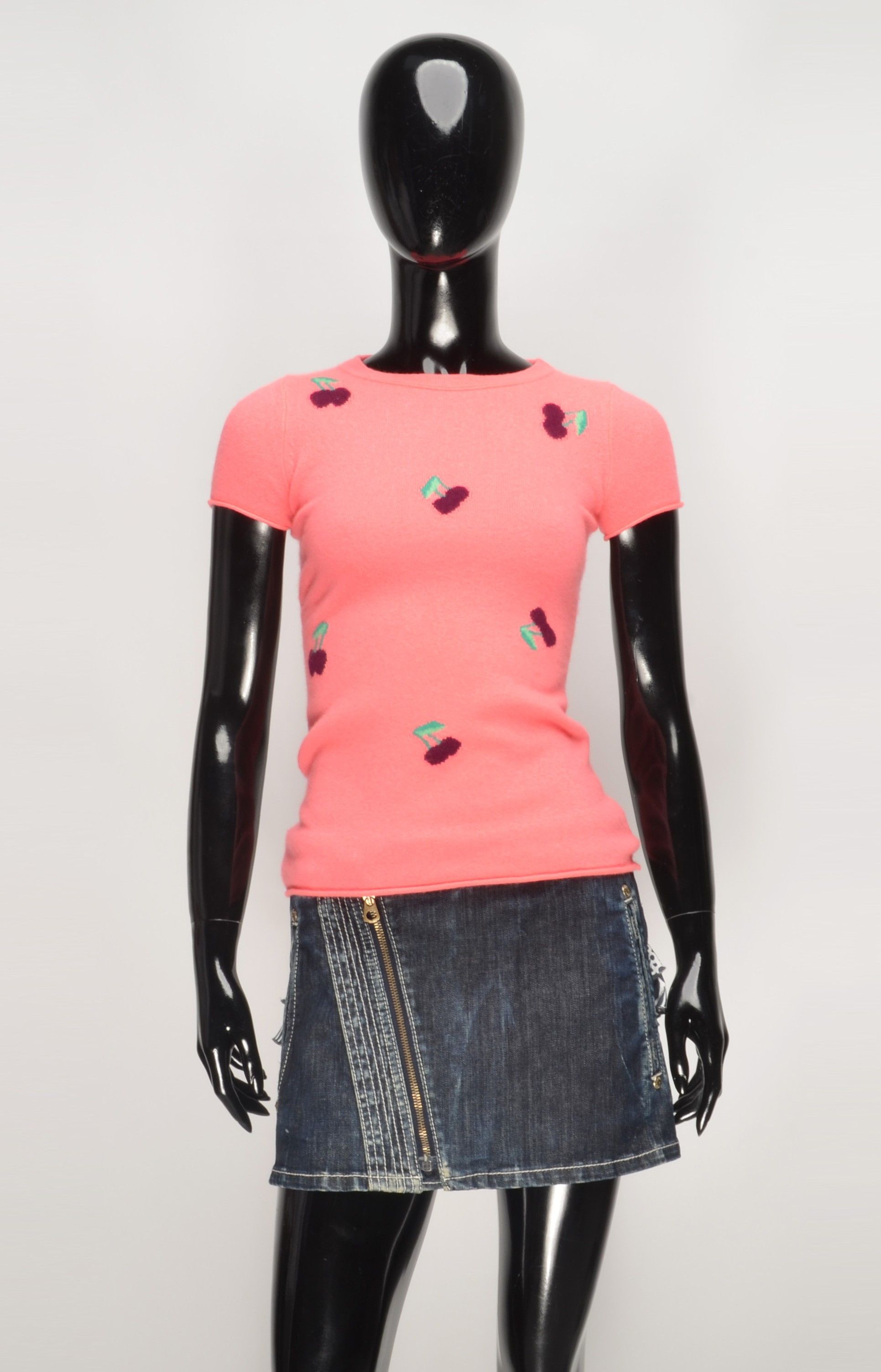 J.Crew J.Crew Y2K Kidcore Soft Cashmere Cherry Short Sleeve Top Size XS / US 0-2 / IT 36-38 - 1 Thumbnail