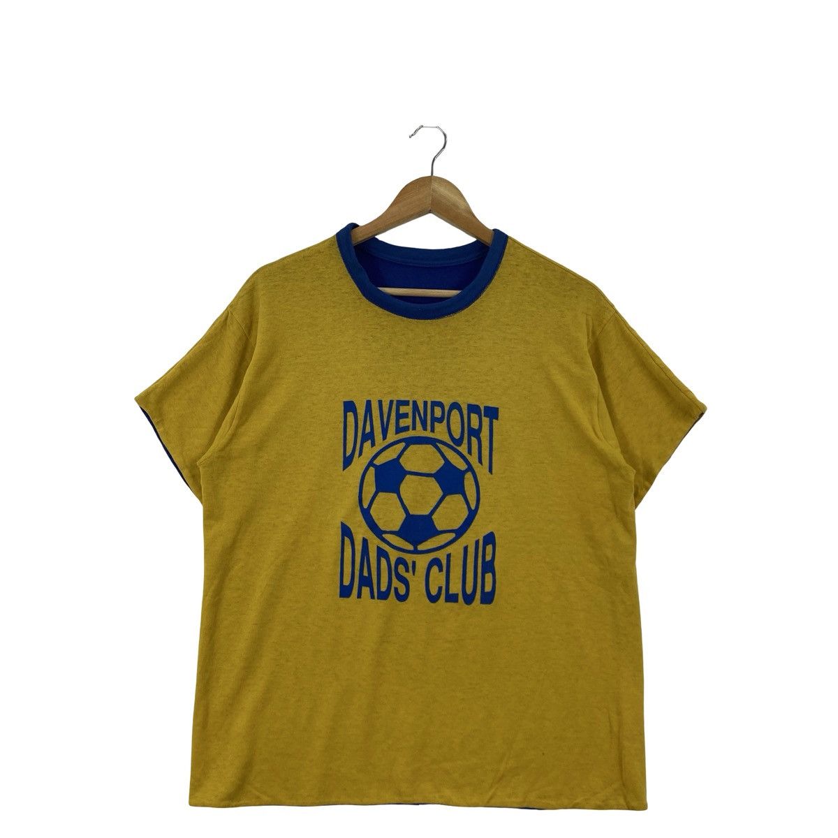 Vintage Vintage DAVENPORT DADS CLUB Ringer Soccer Graphic Tee, Retro Size US M / EU 48-50 / 2 - 5 Thumbnail