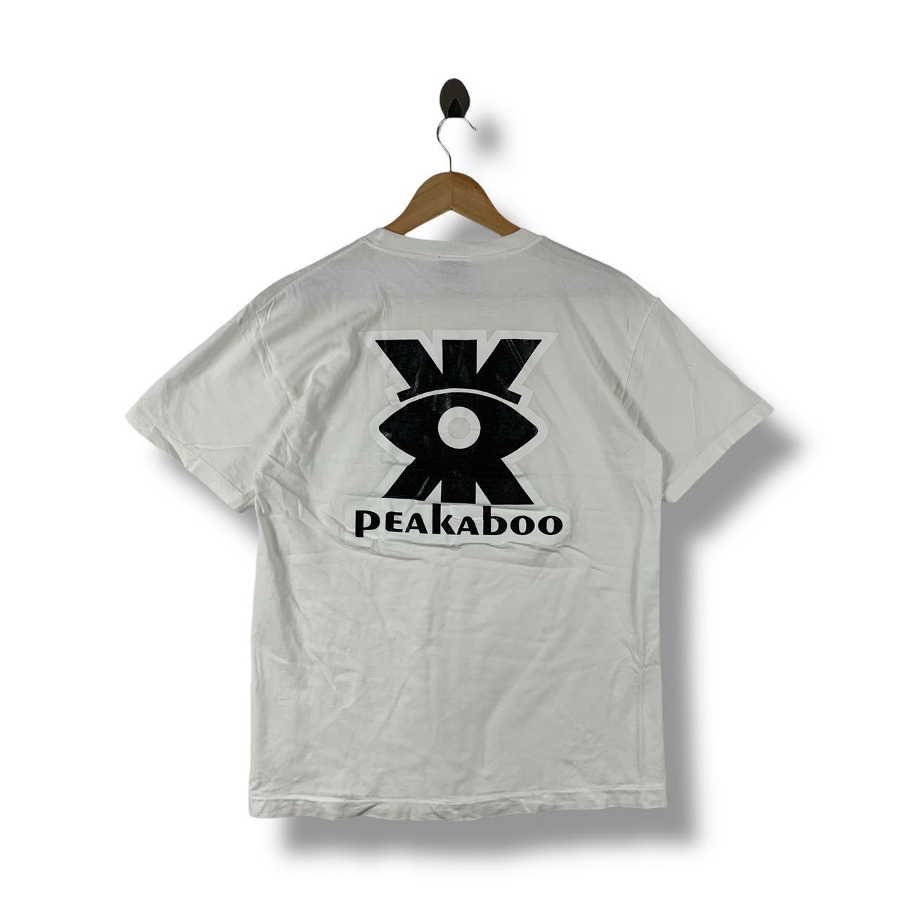 Vintage Vintage 90s PEAKABOO big logo back hit Surfing tee Size US S / EU 44-46 / 1 - 1 Thumbnail