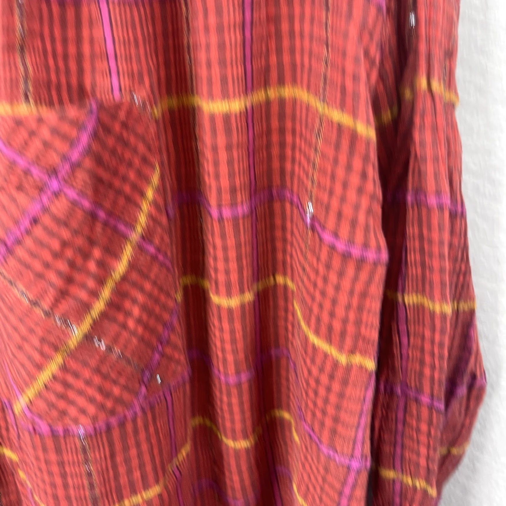 Free People Free People Shirt Womens M Plaid Oversized Button-Up x Bohemian Grunge Casual Fall Winter Spring Summer Red Size M / US 6-8 / IT 42-44 - 7 Thumbnail