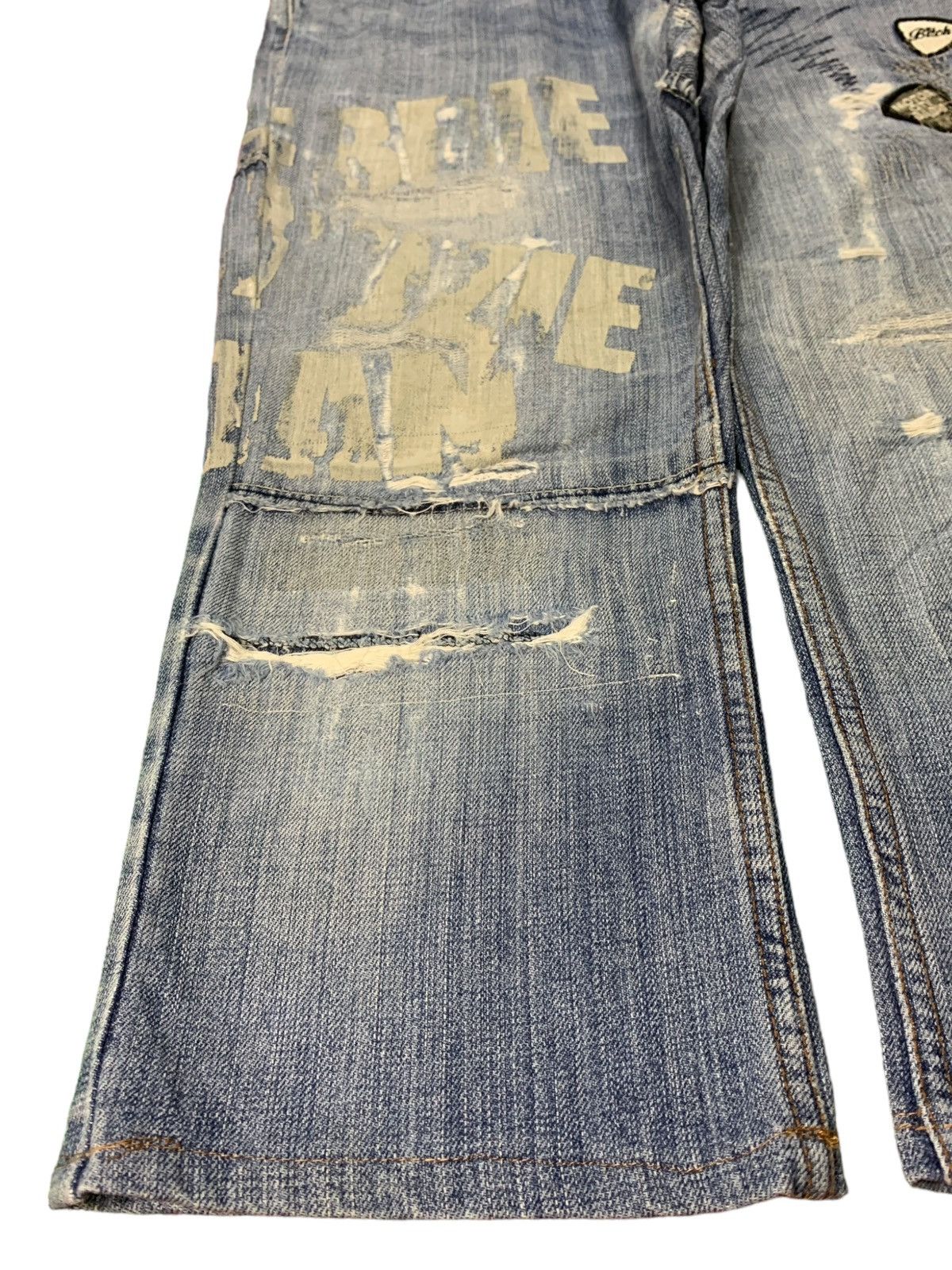 Hysteric Glamour × Japanese Brand Vintage Hysteric Kinky Blue Wash Distressed Jeans Shorts Size 31" - 6 Thumbnail