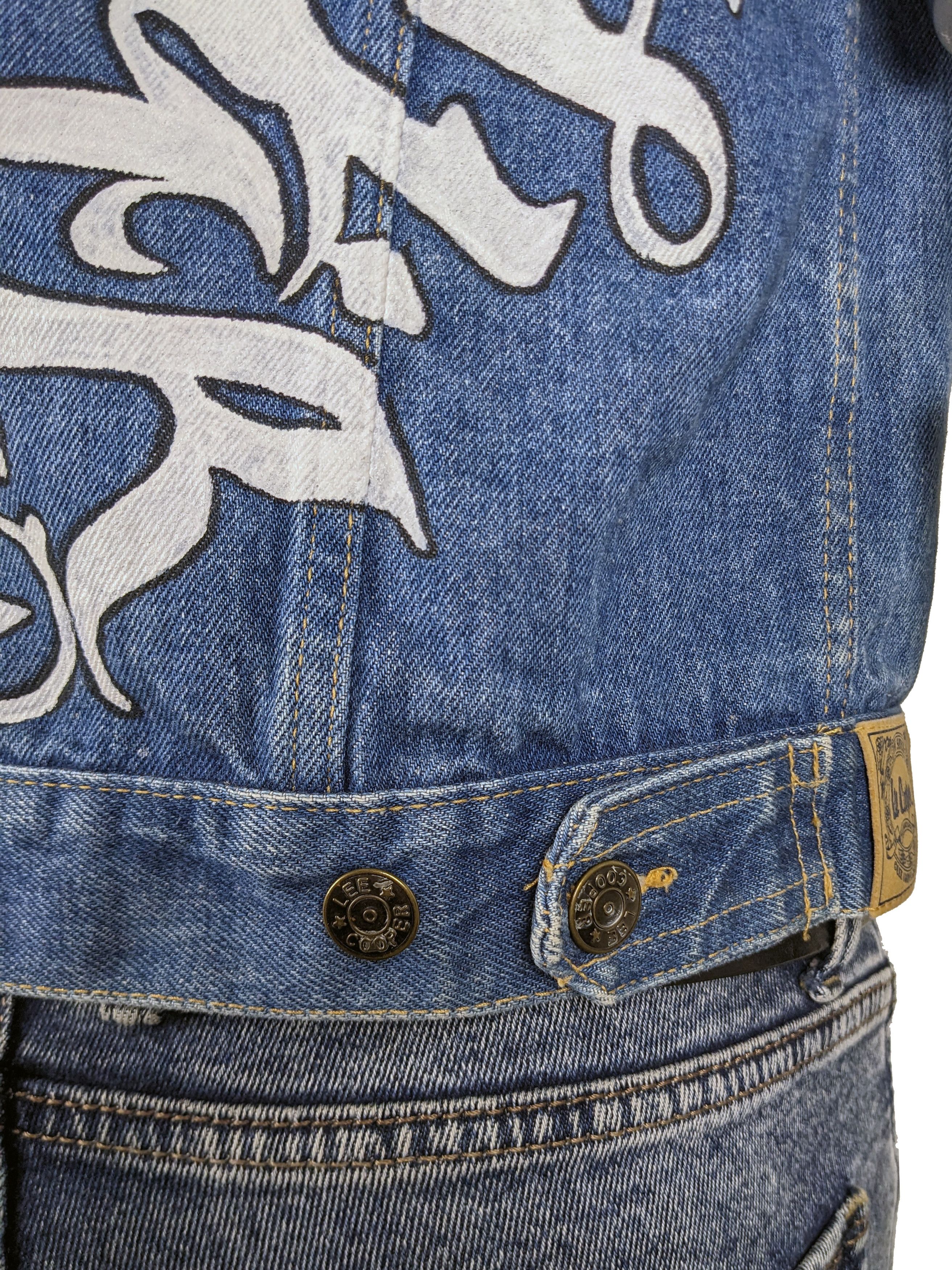 Lee Y2K Lee Cooper Custom Hand Painted Blue Denim Vest Size US M / EU 48-50 / 2 - 9 Thumbnail