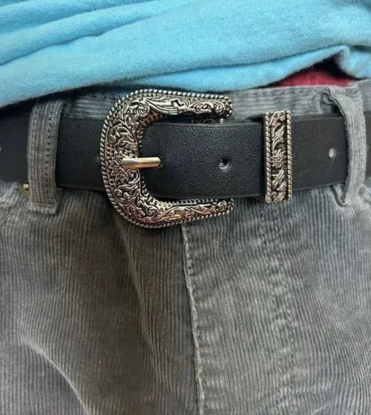 Japanese Brand Y2K Buckle Belt (black) Size 32 - 4 Thumbnail