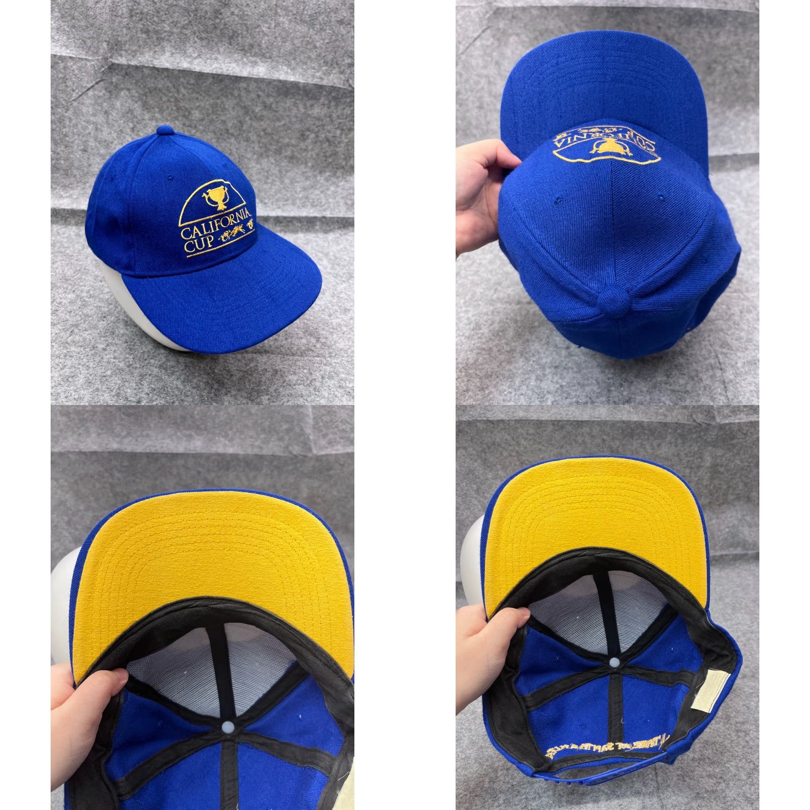 Vintage Blue Cotton Snapback Hat - California Cup Horse Racing - Adjustable One Size - Mens Size ONE SIZE - 8 Thumbnail