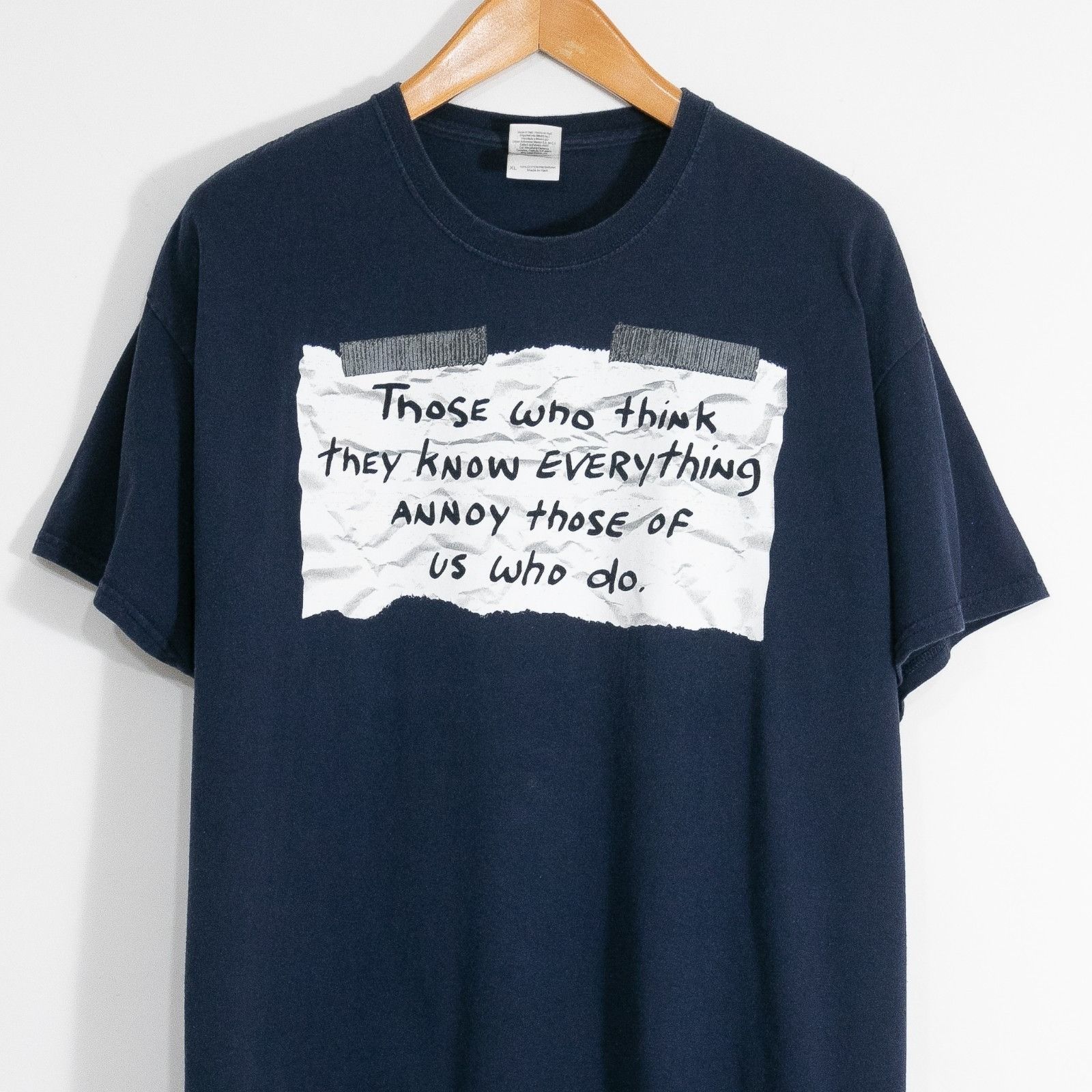 Vintage Vintage Y2K Funny Know It All Humor T Shirt Mens XL - Distre Size US XL / EU 56 / 4 - 3 Thumbnail