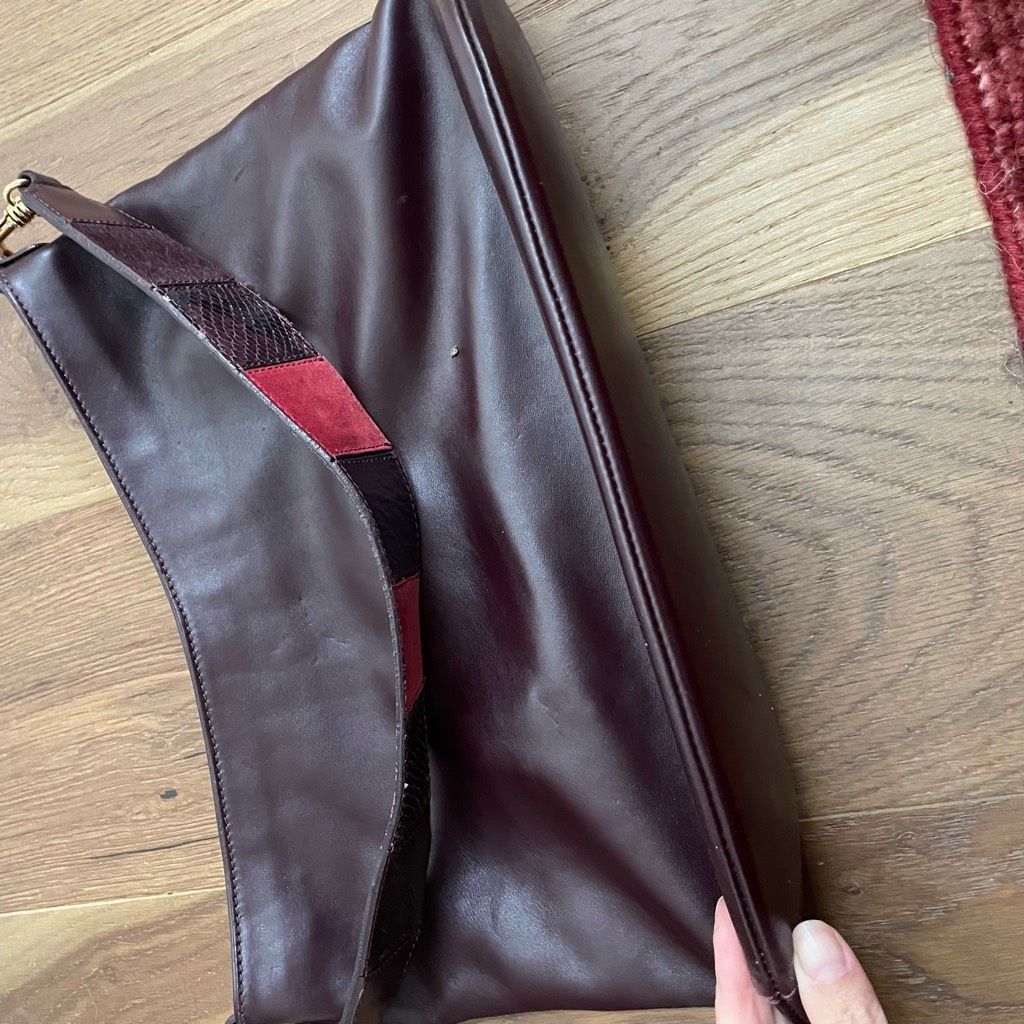 Other Iacucci Bordeaux Leather Patchwork Strap Hobo Shoulder Bag P Size ONE SIZE - 7 Thumbnail