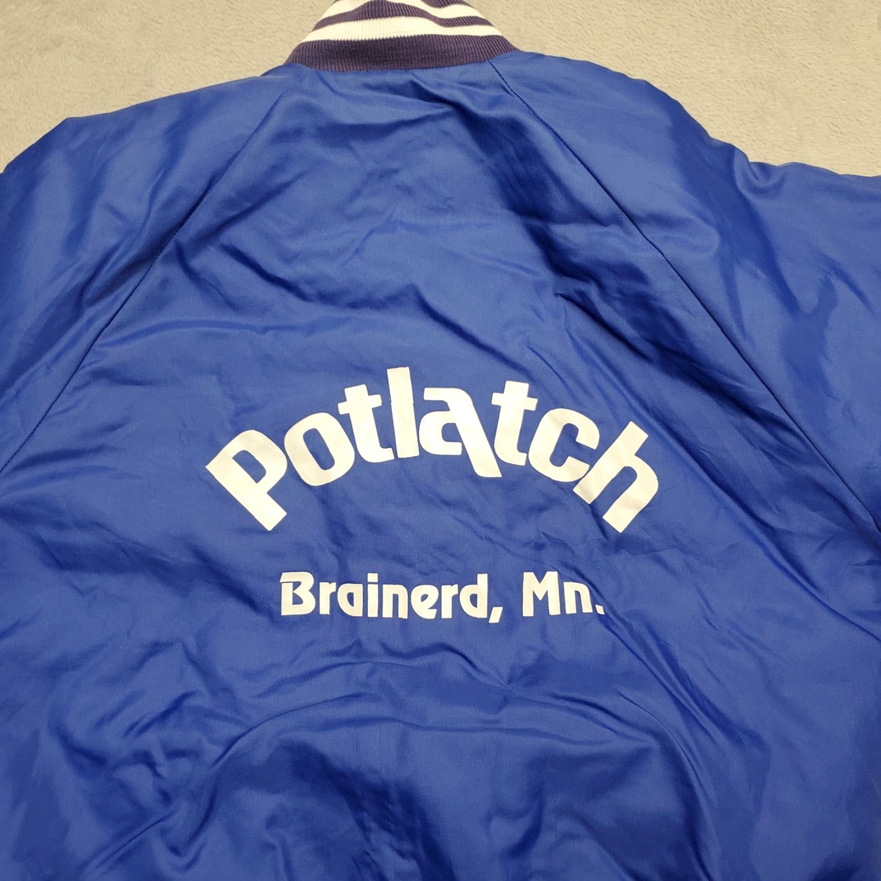 Vintage Vintage Potlach Jacket Mens Large Blue Bomber Brainerd Minnesota Outdoor Casual Shirt Size US L / EU 52-54 / 3 - 7 Thumbnail