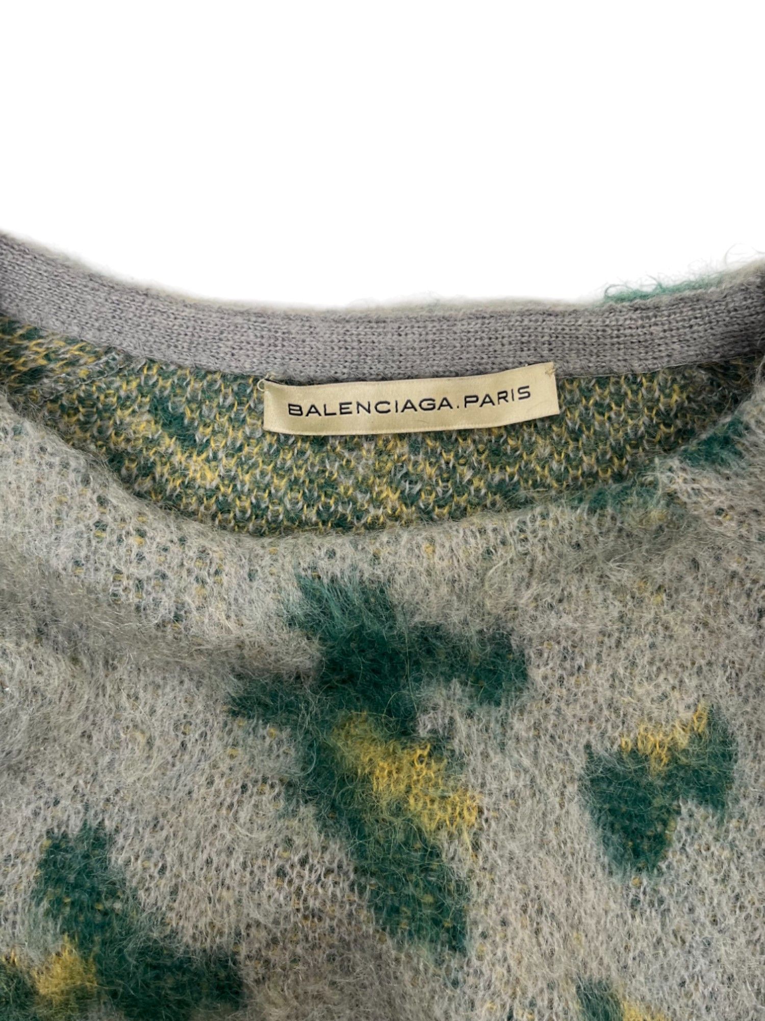 by Nicolas Ghesquierè F/W 2012 Grey Floral Mohair Sweater