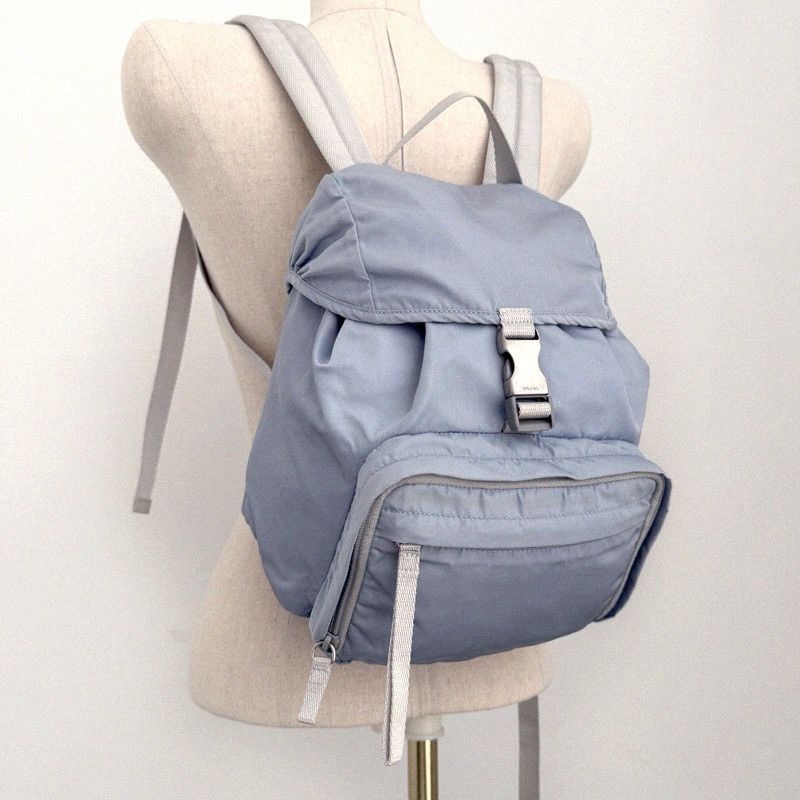 Prada Prada Vintage Pocono Nylon Pervinca Blue Backpack Tessuto Size ONE SIZE - 1 Thumbnail