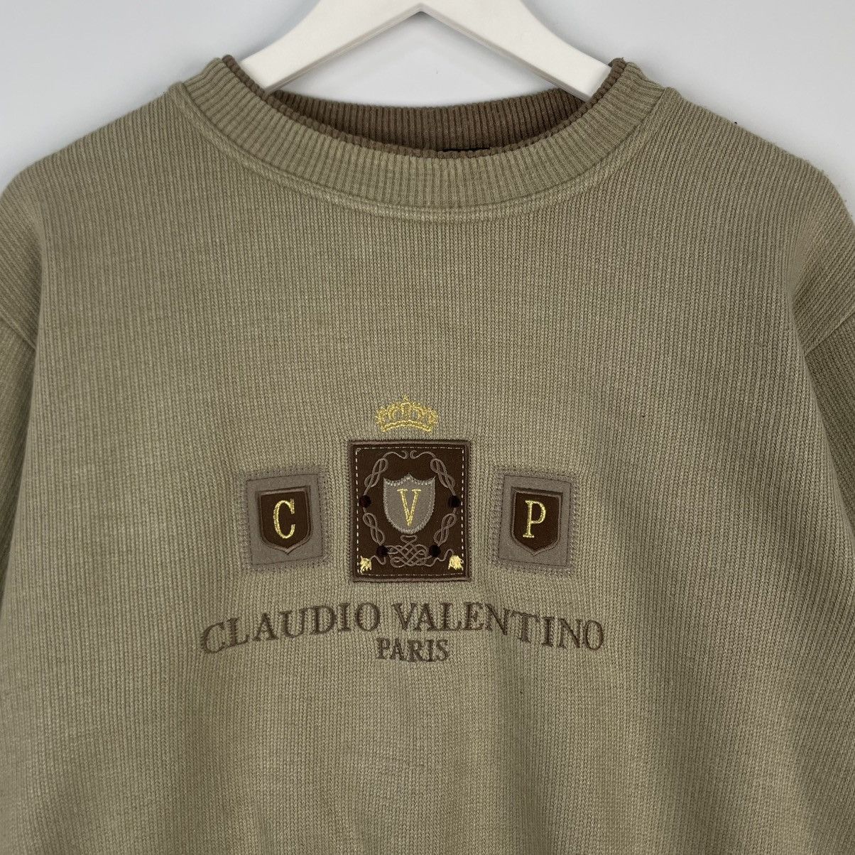 Designer × Vintage vintage Hoodie/sweater Claudio Valentino Big Logo Size US L / EU 52-54 / 3 - 7 Thumbnail