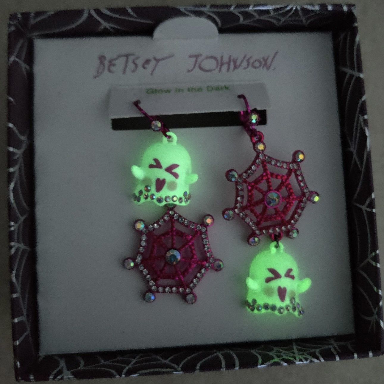 Betsey Johnson BETSEY JOHNSON Glow In Dark Ghost & Purple Spider Web Size ONE SIZE - 1 Thumbnail