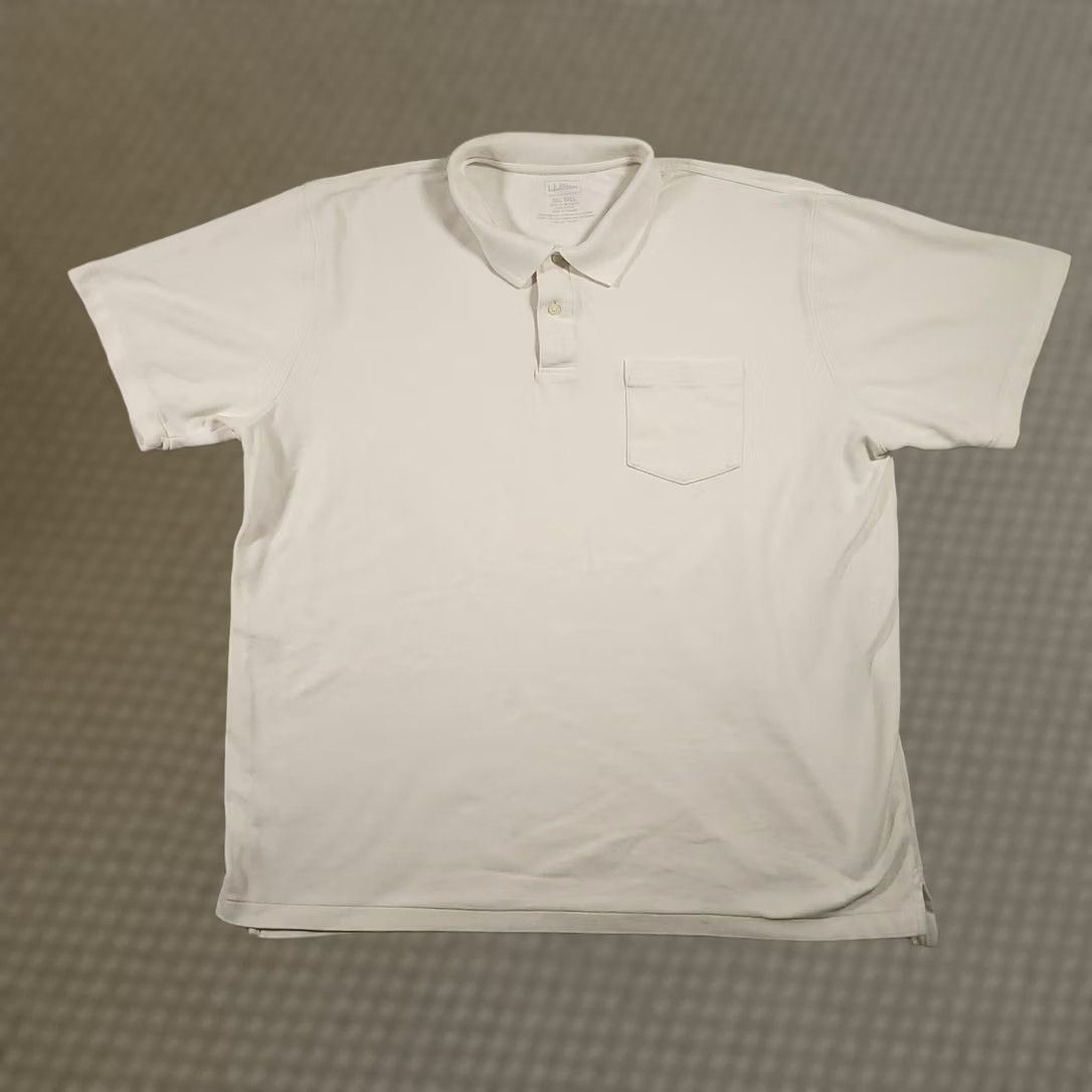 Vintage VINTAGE L.L.Bean Polo Shirt Mens 2XLT Tall White Pique Knit Short Sleeve Chest Pocket Shirt Mens XXL Tall White Pique Knit Polo Pocket Casual Men Size US XXL / EU 58 / 5 - 1 Thumbnail