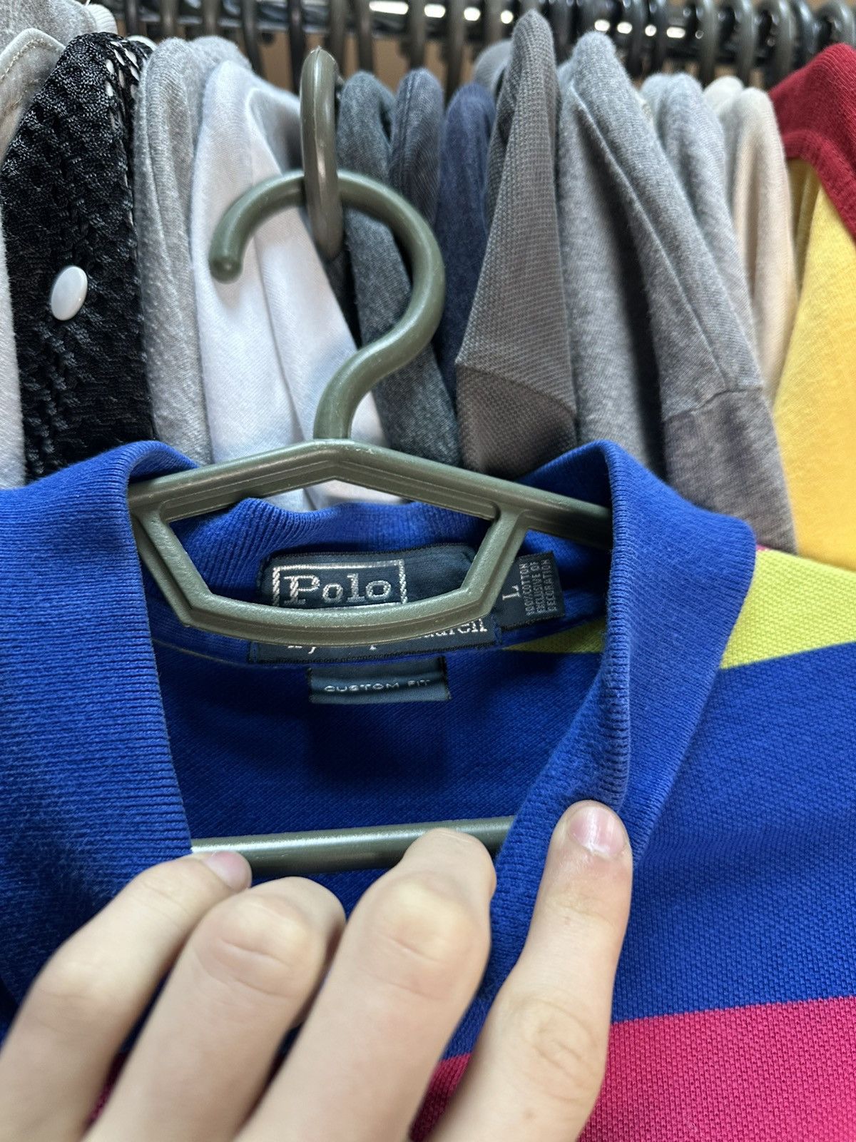 Polo Ralph Lauren 📸Men's Vintage Polo T-Shirt Polo Ralph Lauren Striped Pony📸 Size US L / EU 52-54 / 3 - 4 Thumbnail