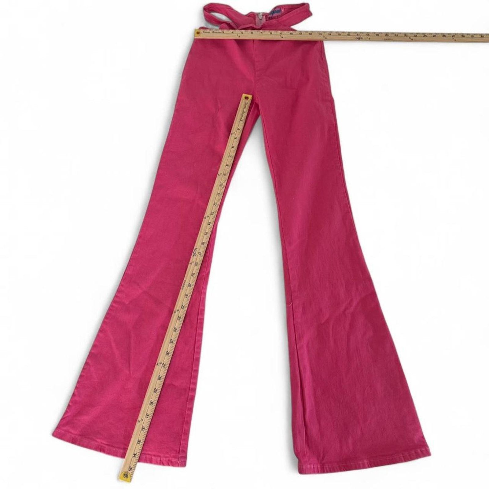 Other Edikted Pink Bell Cut Out Flared Pants Size Small Y2K 2000s Size 27" / US 4 / IT 40 - 5 Thumbnail