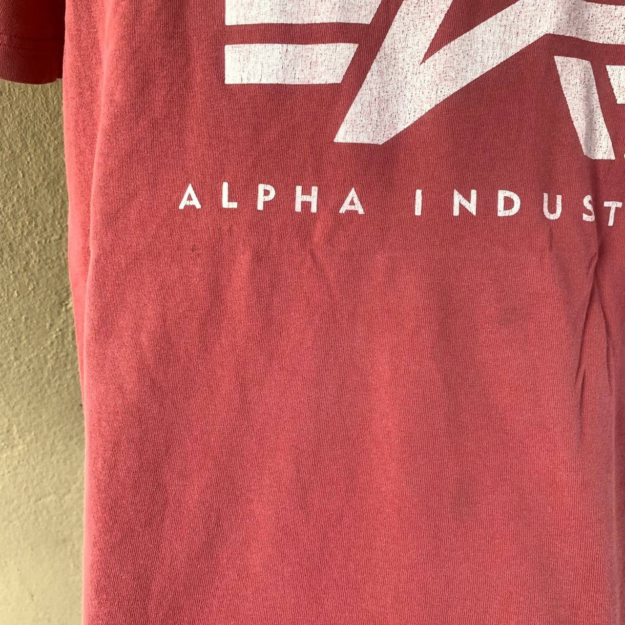 Alpha Industries Distressed Faded Alpha Industries Logo Tees Size US L / EU 52-54 / 3 - 9 Thumbnail