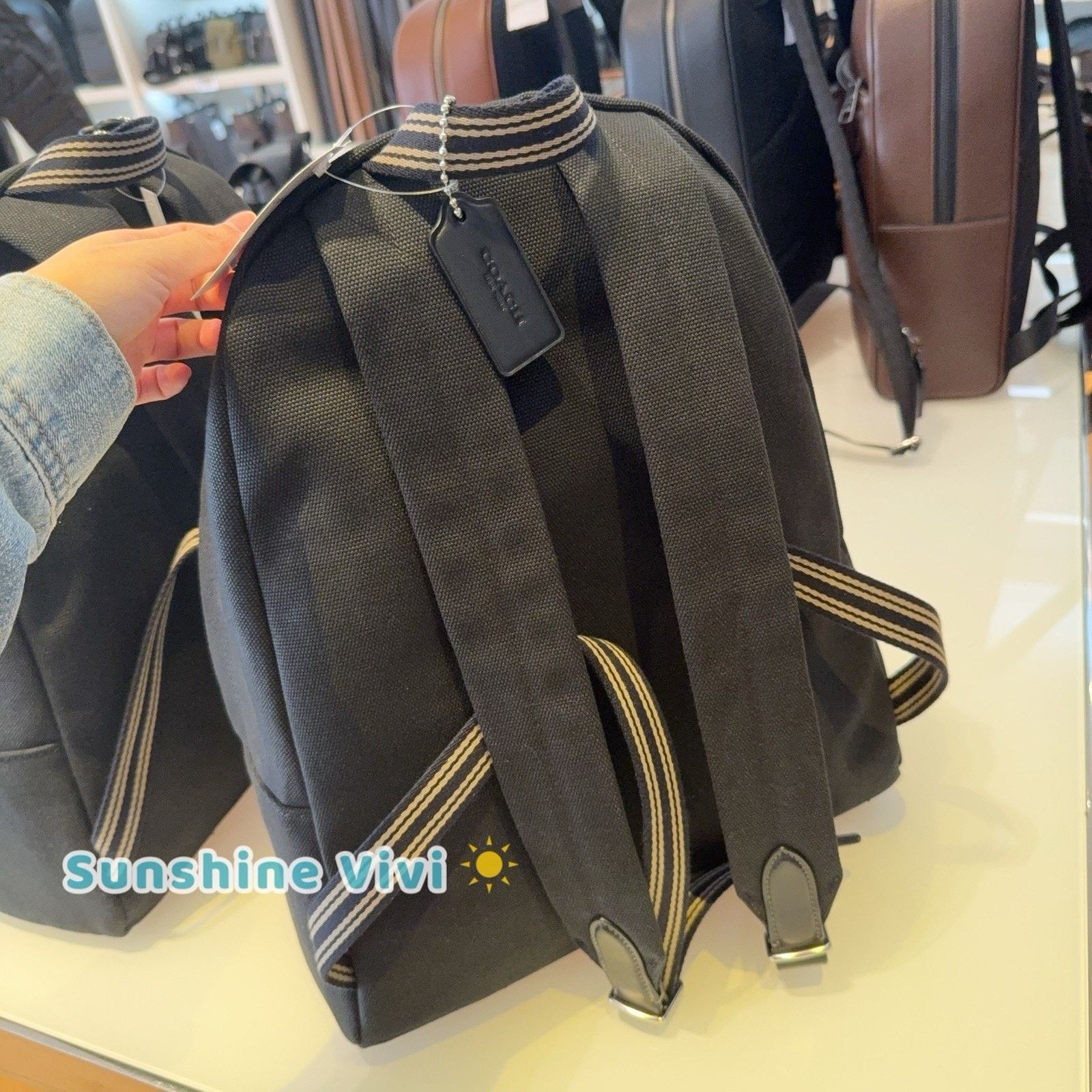 Coach NWT COACH Large Cargo Backpack Bag Black CAM76 Canvas Size ONE SIZE - 6 Thumbnail