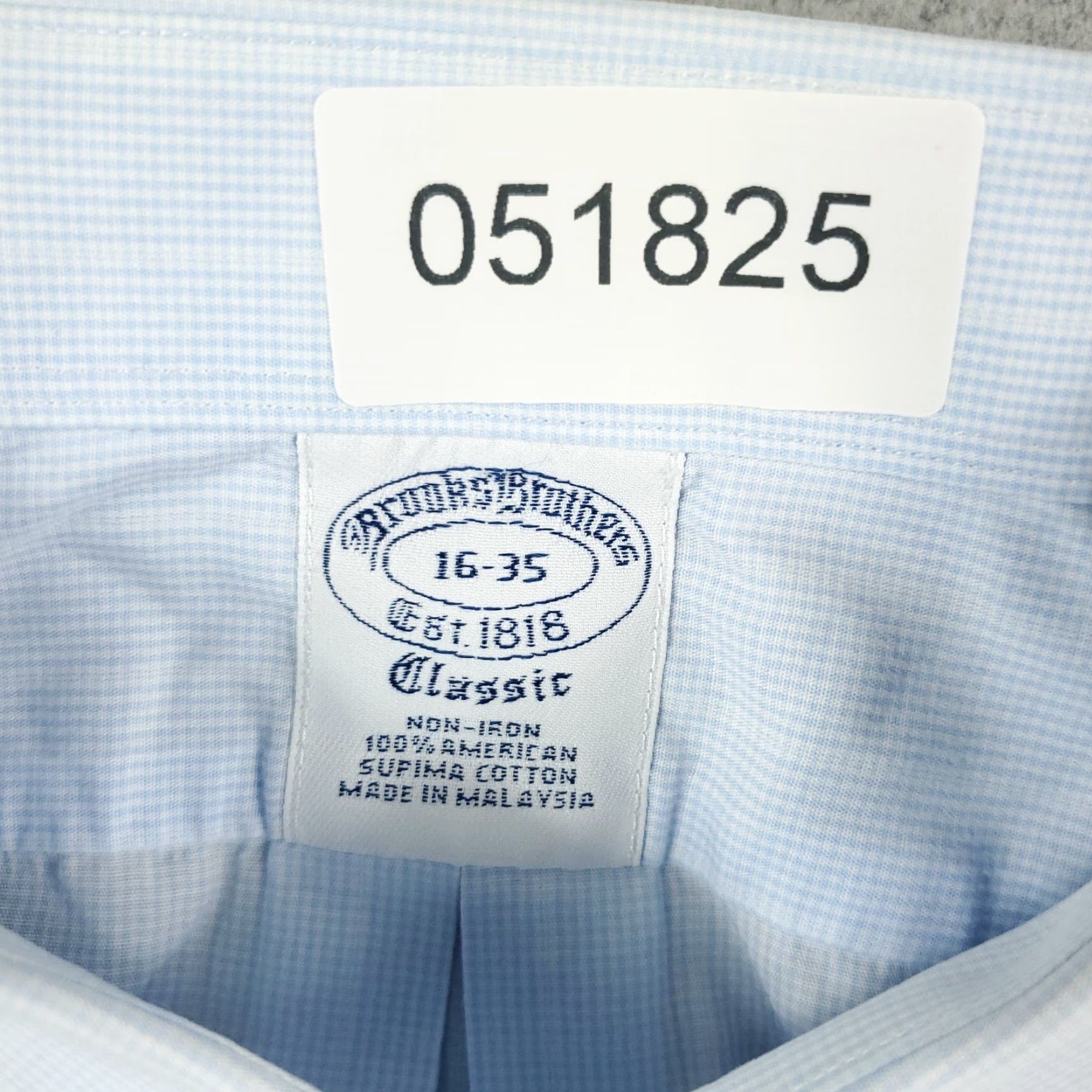 Brooks Brothers Brooks Brothers Shirt Mens 16 Blue Plaid Dress Button Up Long Sleeve Classic Casual Workwear Regular Fit Mens Size 42R - 6 Thumbnail