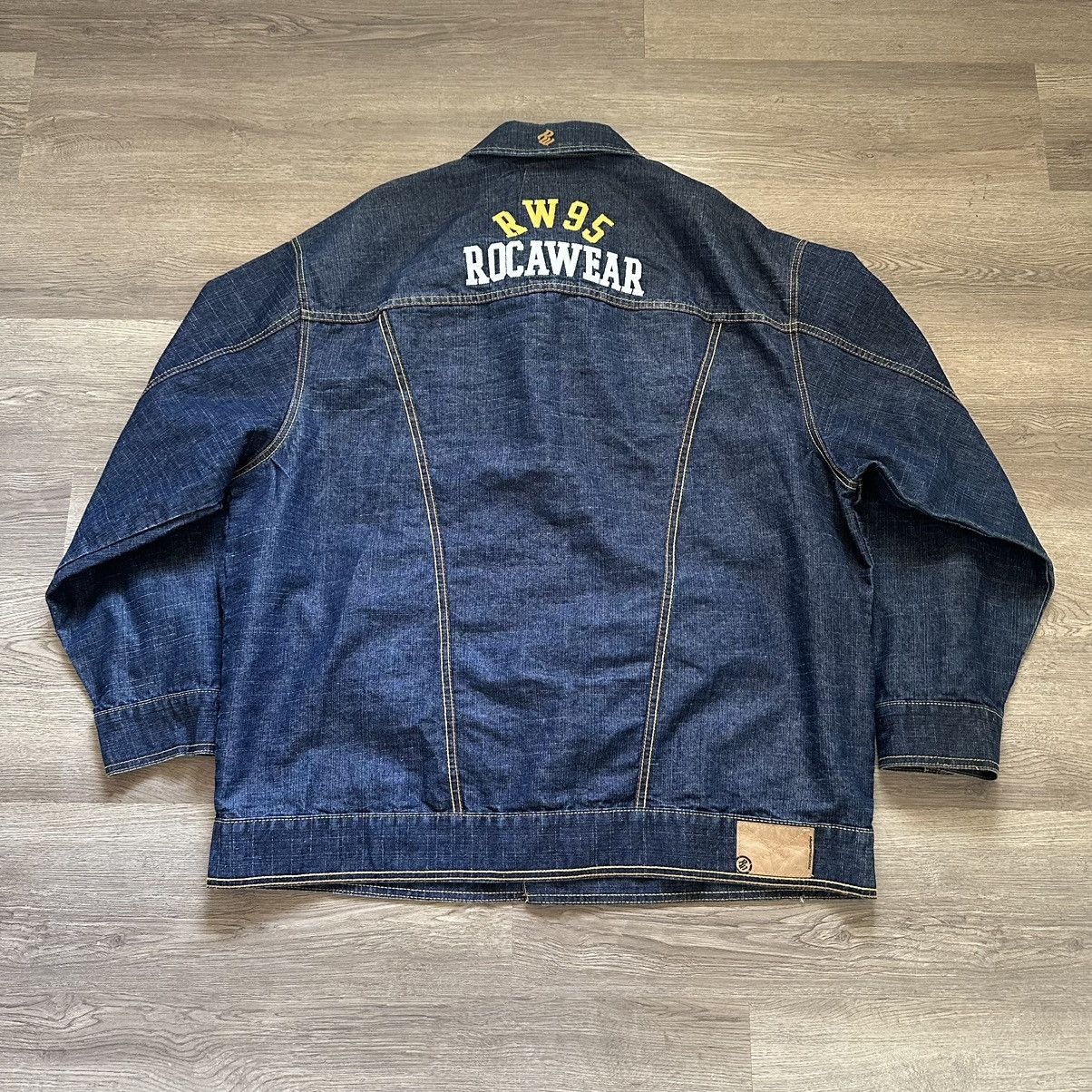 Rocawear × Vintage Vintage Rocawear Denim Blue Jean Jacket Button Up Rap Jay Z Size US XXL / EU 58 / 5 - 1 Thumbnail