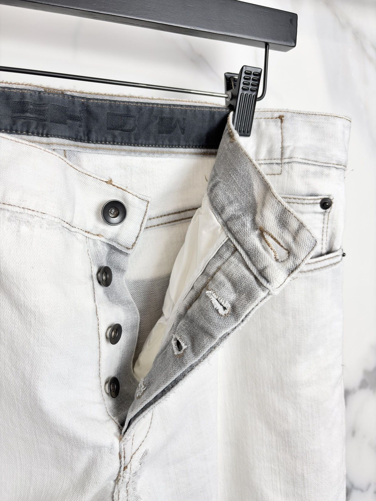 Rick Owens Rick Owens Archive Olmar Bleach White Detroit Denim Jeans Size US 36 / EU 52 - 8 Thumbnail