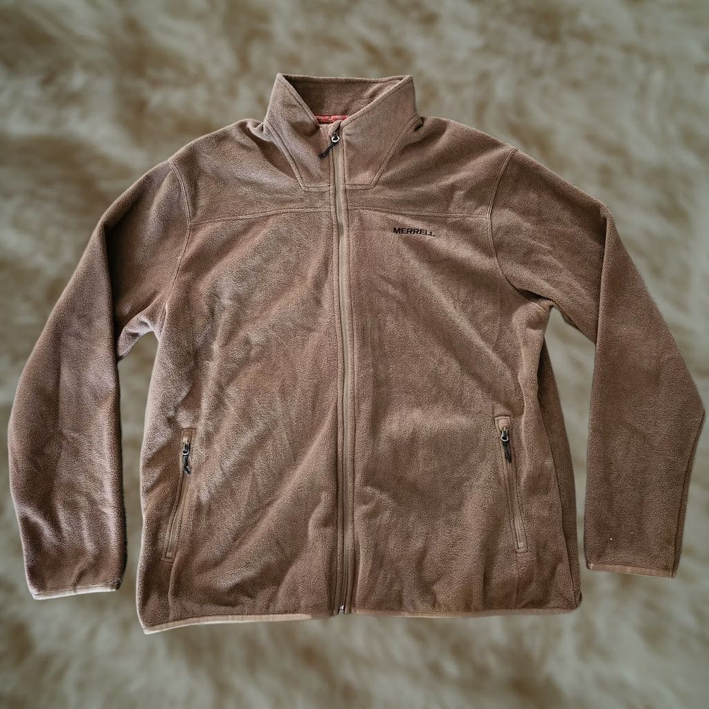 Merrell Merrell Fleece Full Zip Jacket Sweatshirt Mens 2XL Brown Outdoors Hiking Size US XXL / EU 58 / 5 - 1 Thumbnail