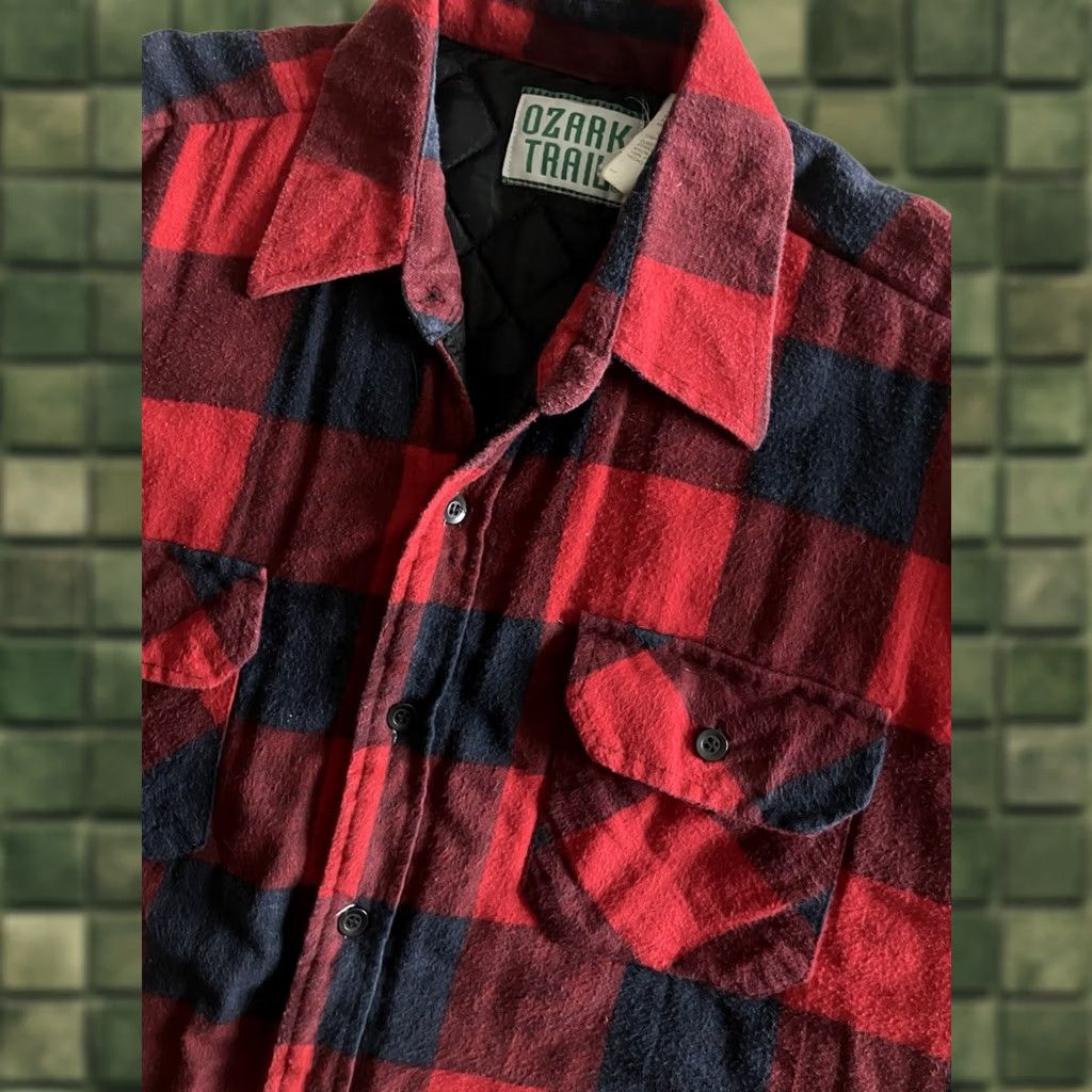 Vintage VINTAGE Ozark Trail Flannel Shirt Jacket Mens L Plaid Quilted Lining Work Red Blue Shirt Jacket Mens L Red Plaid Quilted Lining Workwear Outdoors Mens Size US L / EU 52-54 / 3 - 1 Thumbnail