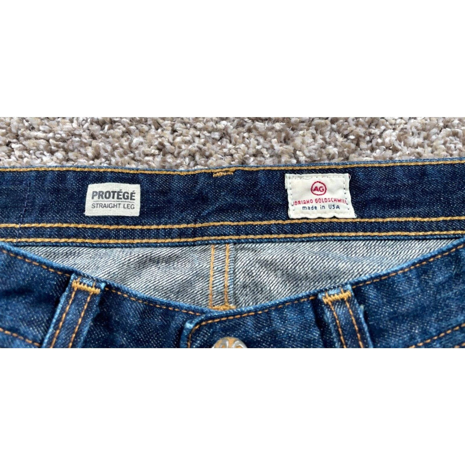 Denime VINTAGE AG Adriano Goldschmied Men’s Jeans 32 Straight Leg Blue Denim Casual US Made Size US 32 / EU 48 - 3 Thumbnail