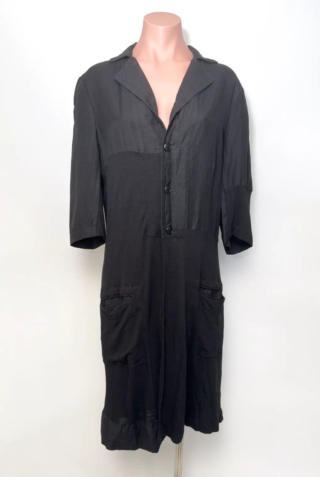 Y's Y's Mixed Material Long Cardigan Dress Size M / US 6-8 / IT 42-44 - 1 Thumbnail