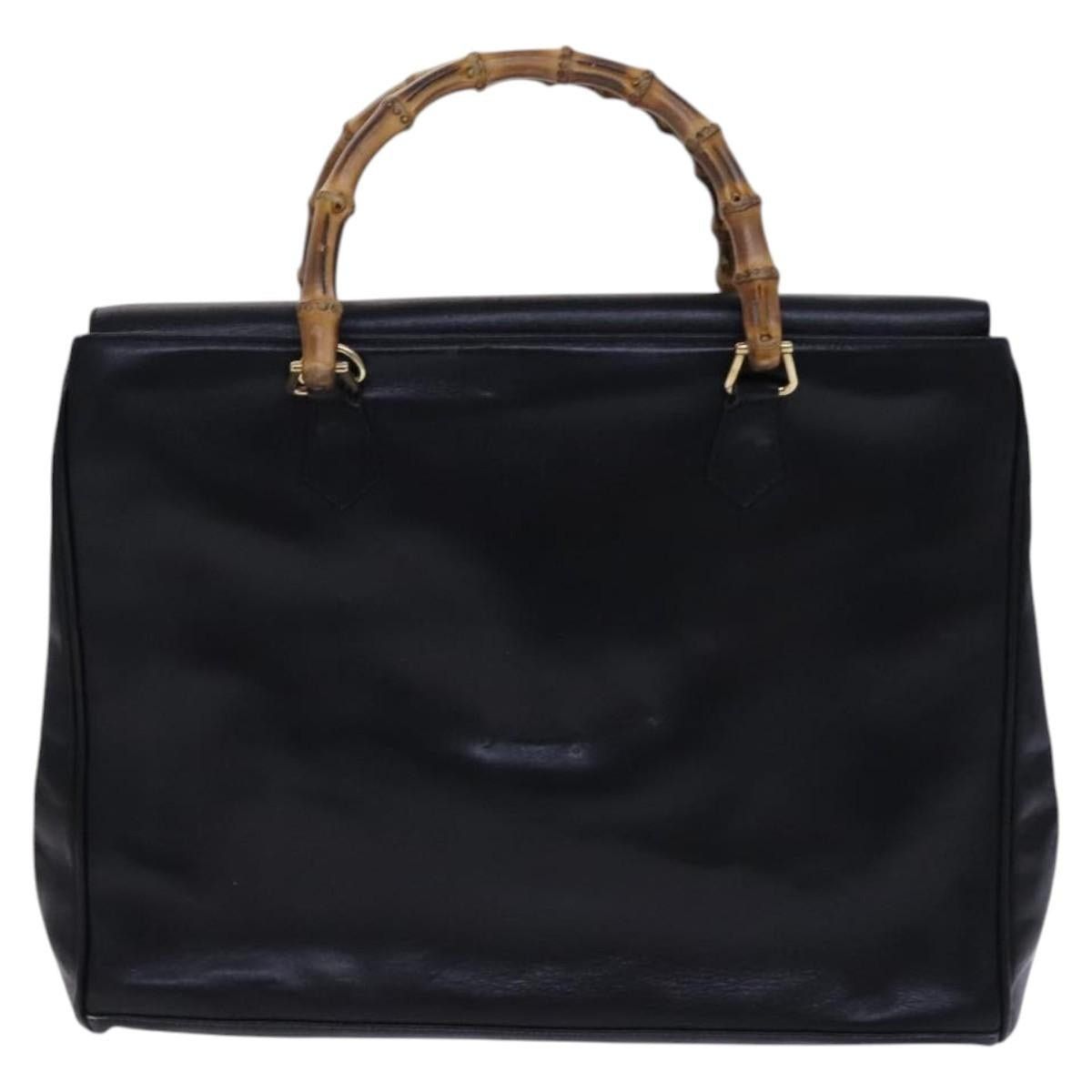 Gucci GUCCI Bamboo Hand Bag Leather Black Gold 002 2855 0322 0 Size ONE SIZE - 3 Thumbnail