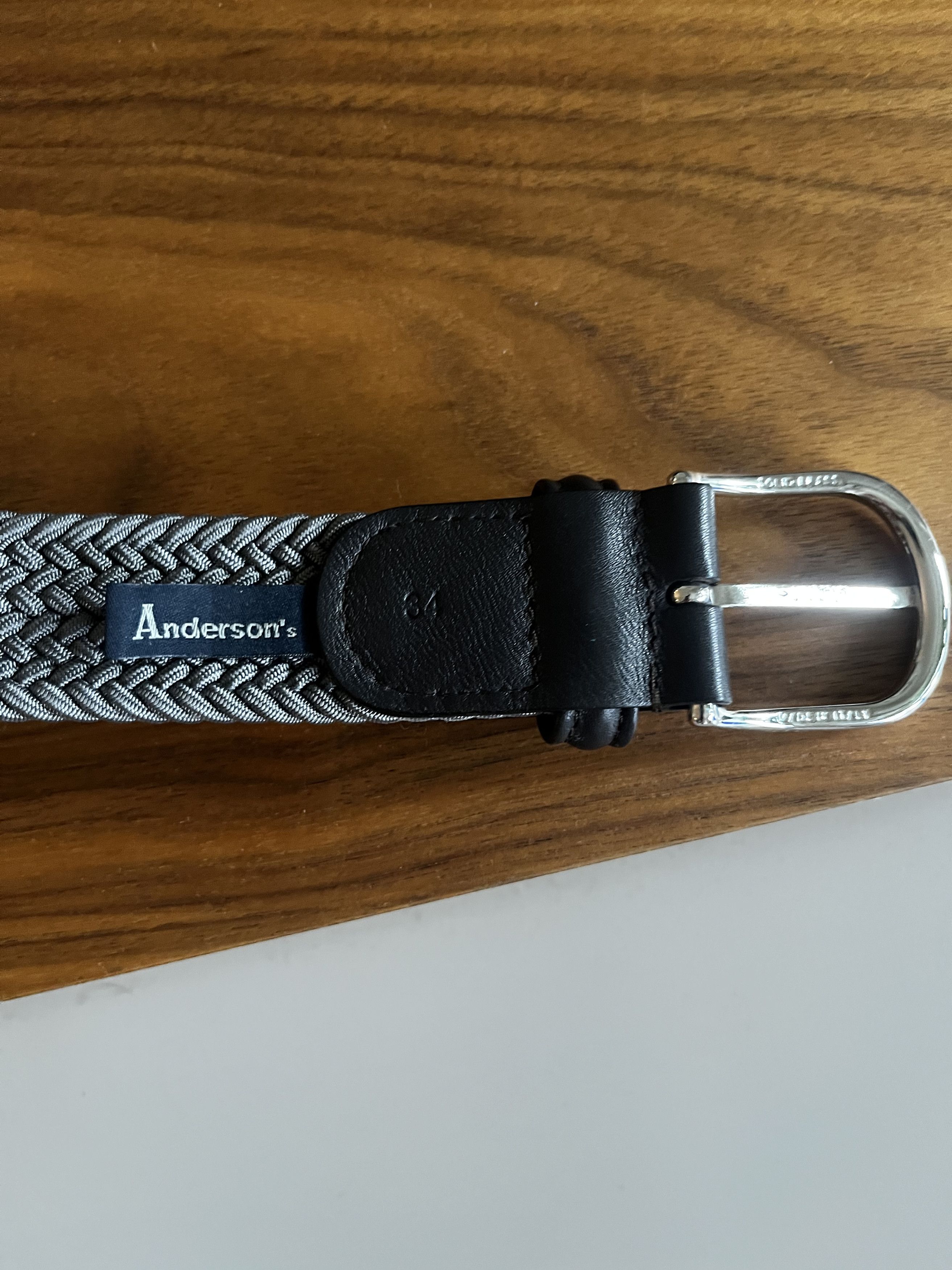 Andersons Anderson's Gray Woven Elastic Belt Size 34 - 3 Thumbnail