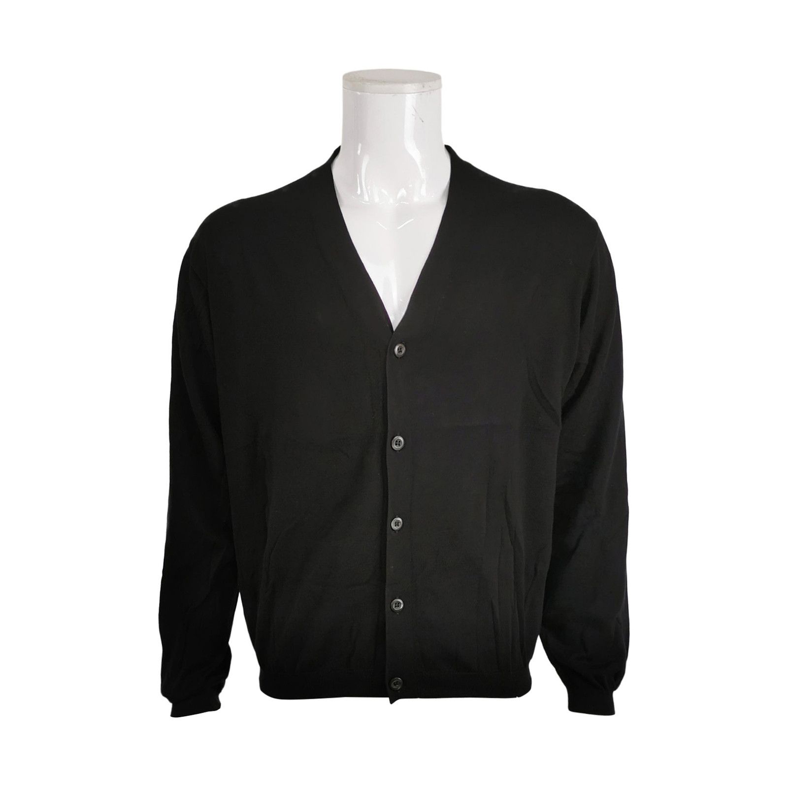 Prada Prada Black Cotton Cardigan Size M Size US M / EU 48-50 / 2 - 1 Thumbnail