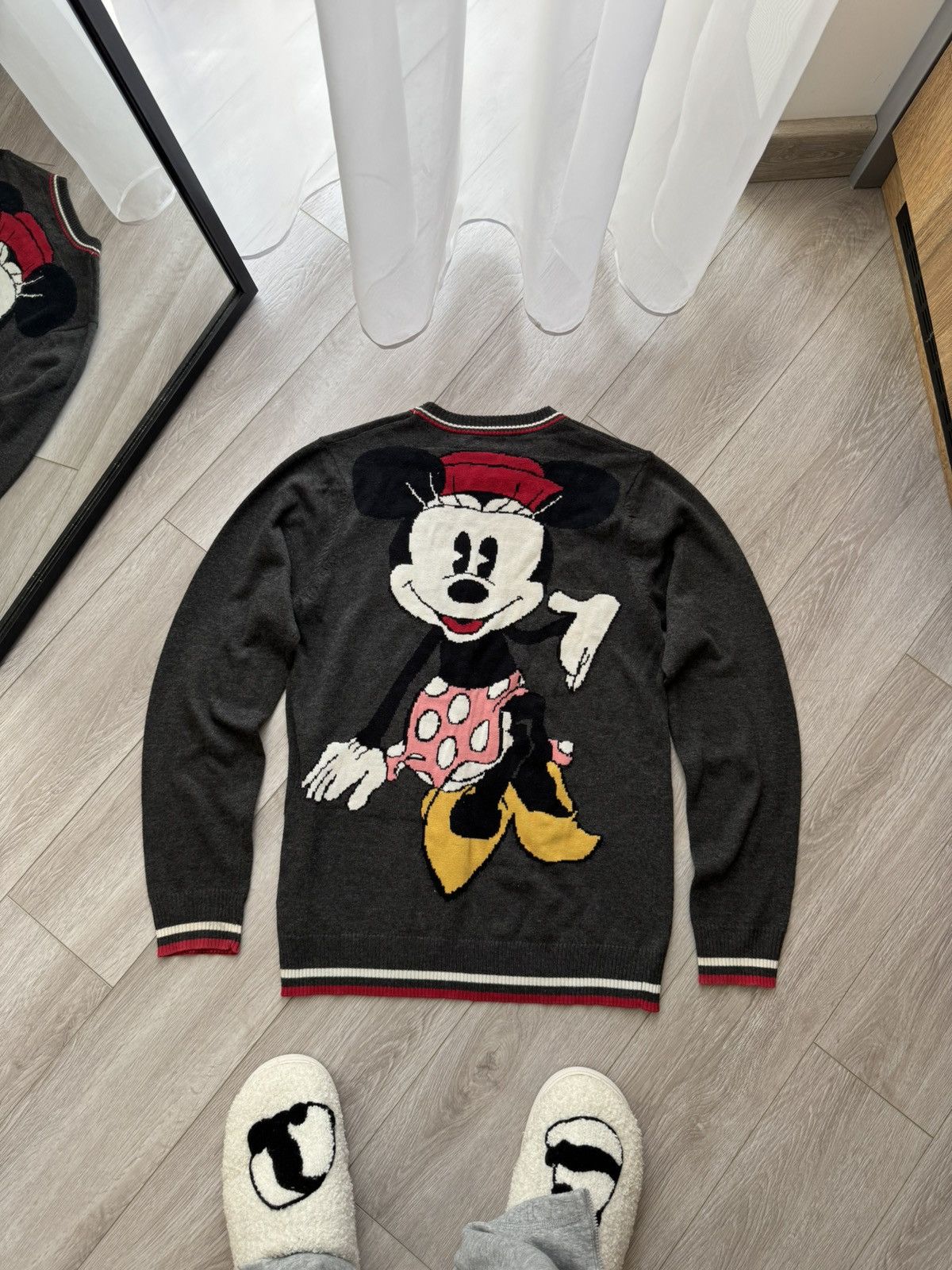 Disney Iceberg History Fantasia Mickey Knit Sweater (Cream) Size US S / EU 44-46 / 1 - 1 Thumbnail